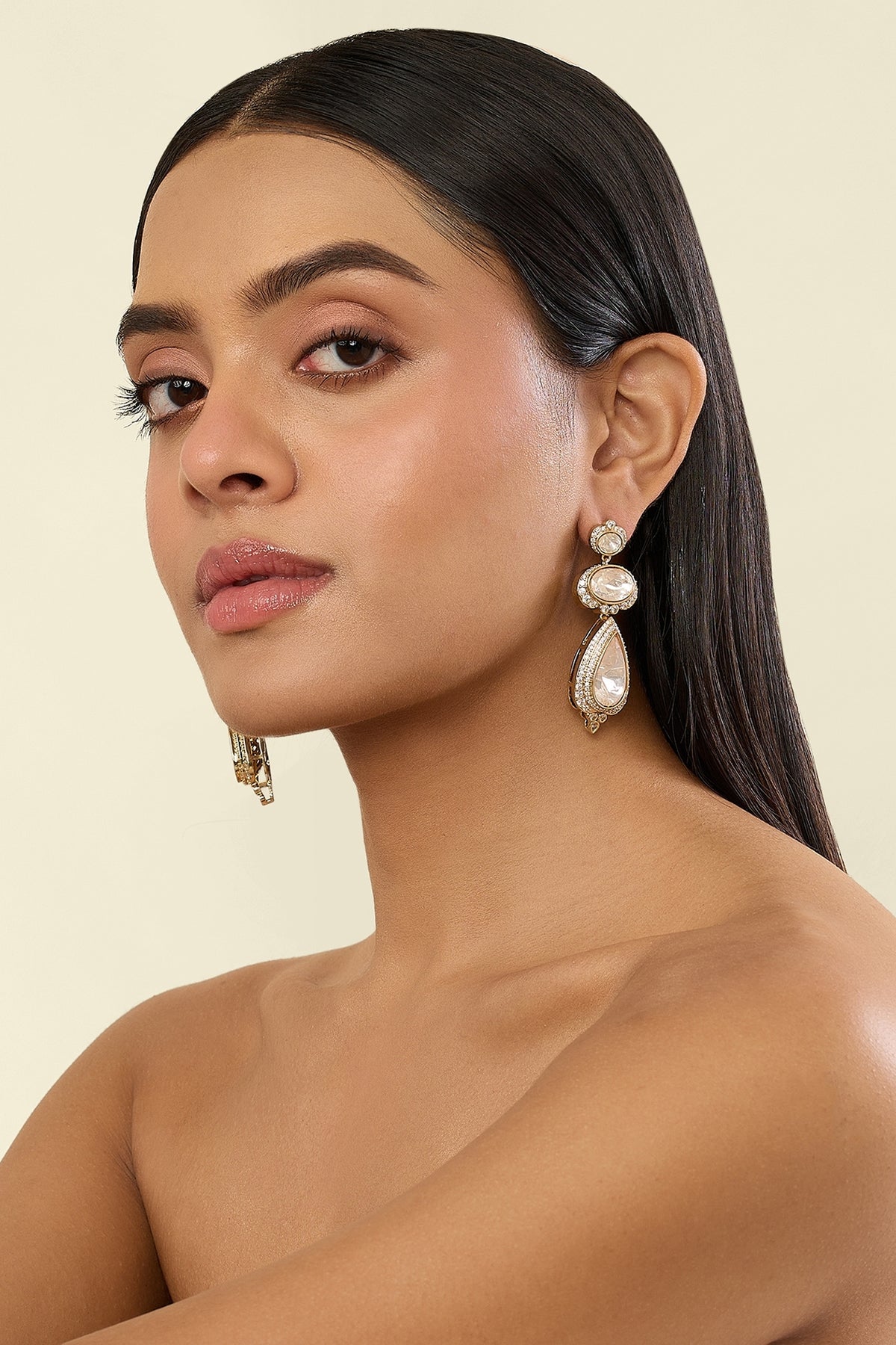 Polki Royal Ascend Statement Long Earrings