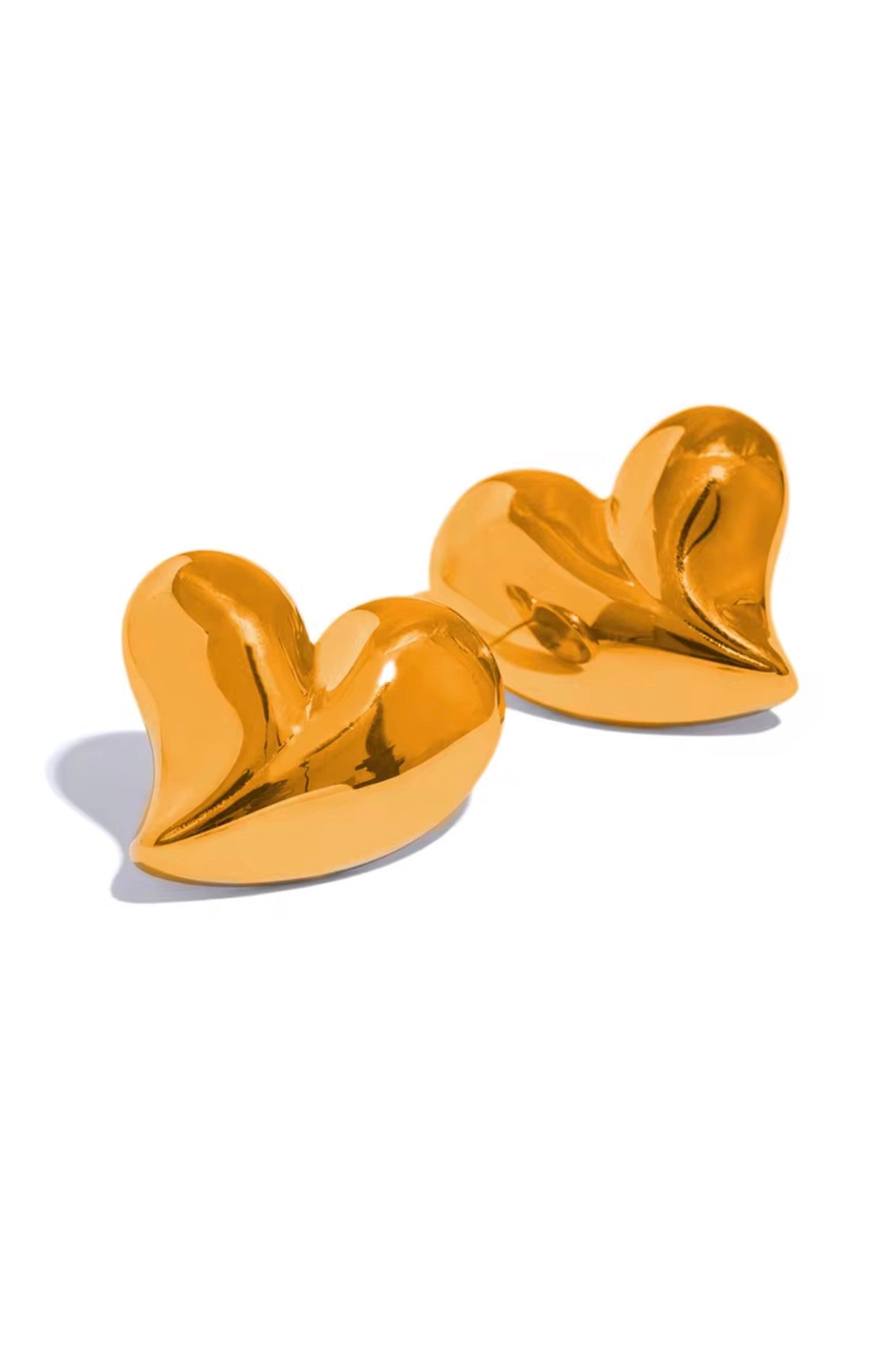 18Kt Gold Plated Heart Earrings