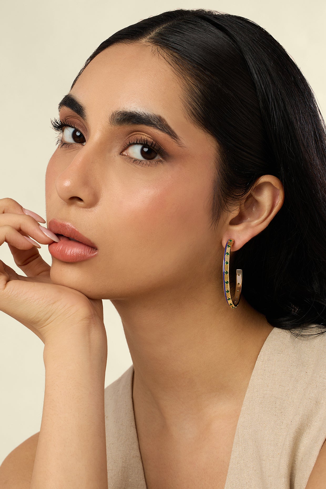 Luna Luxe Hoops In 18kt Gold Plated