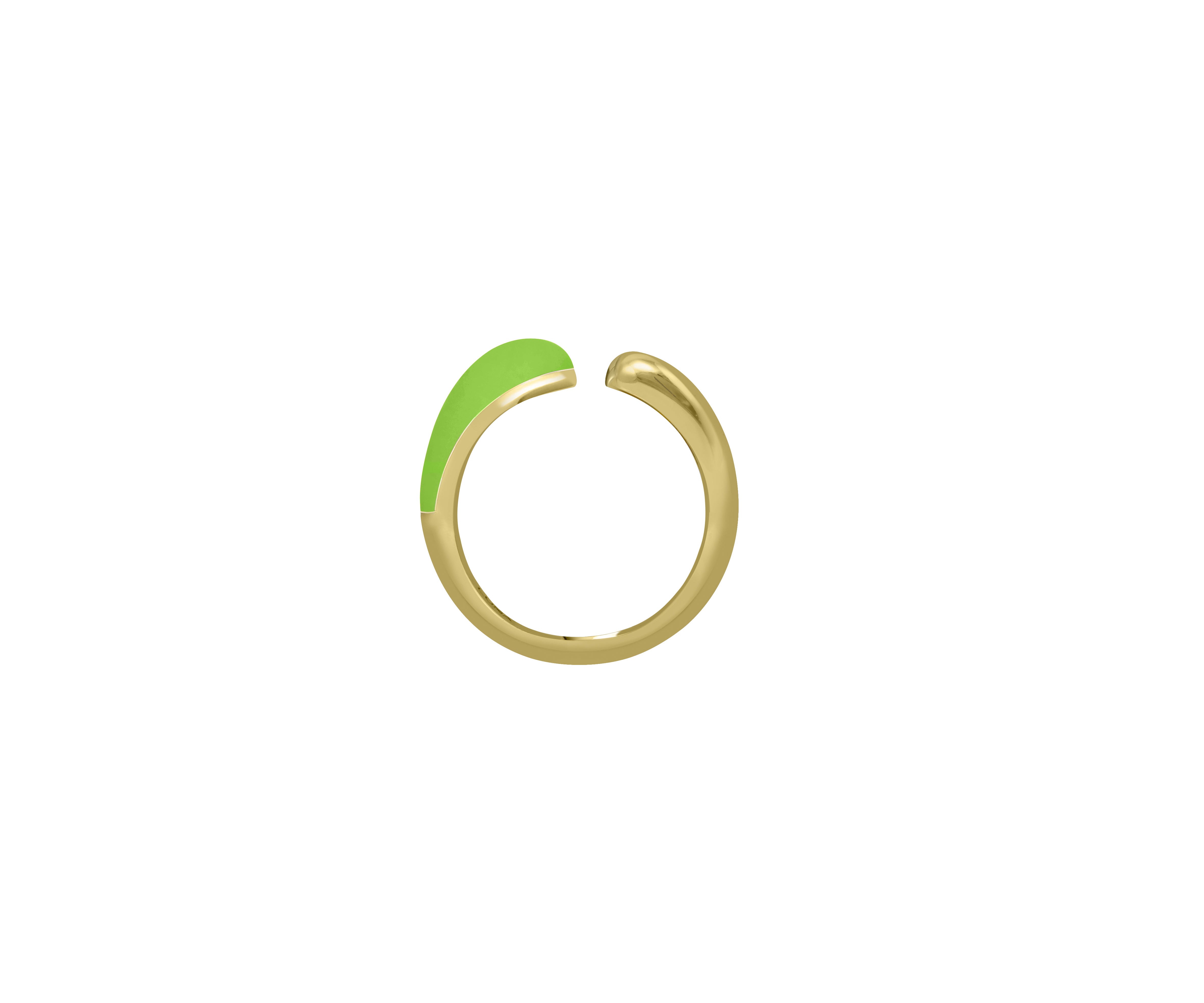 Gold & Bright Green Glossed Ring