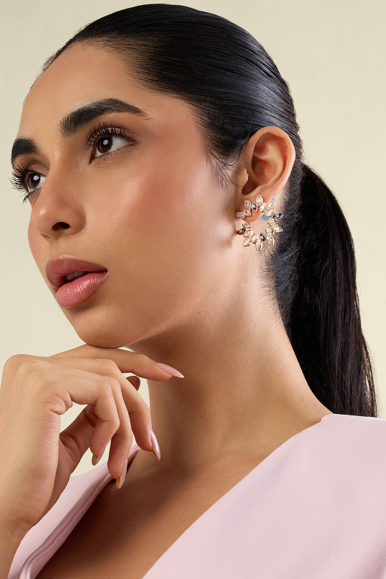 Divine Eye Studs In 18kt Gold Plated