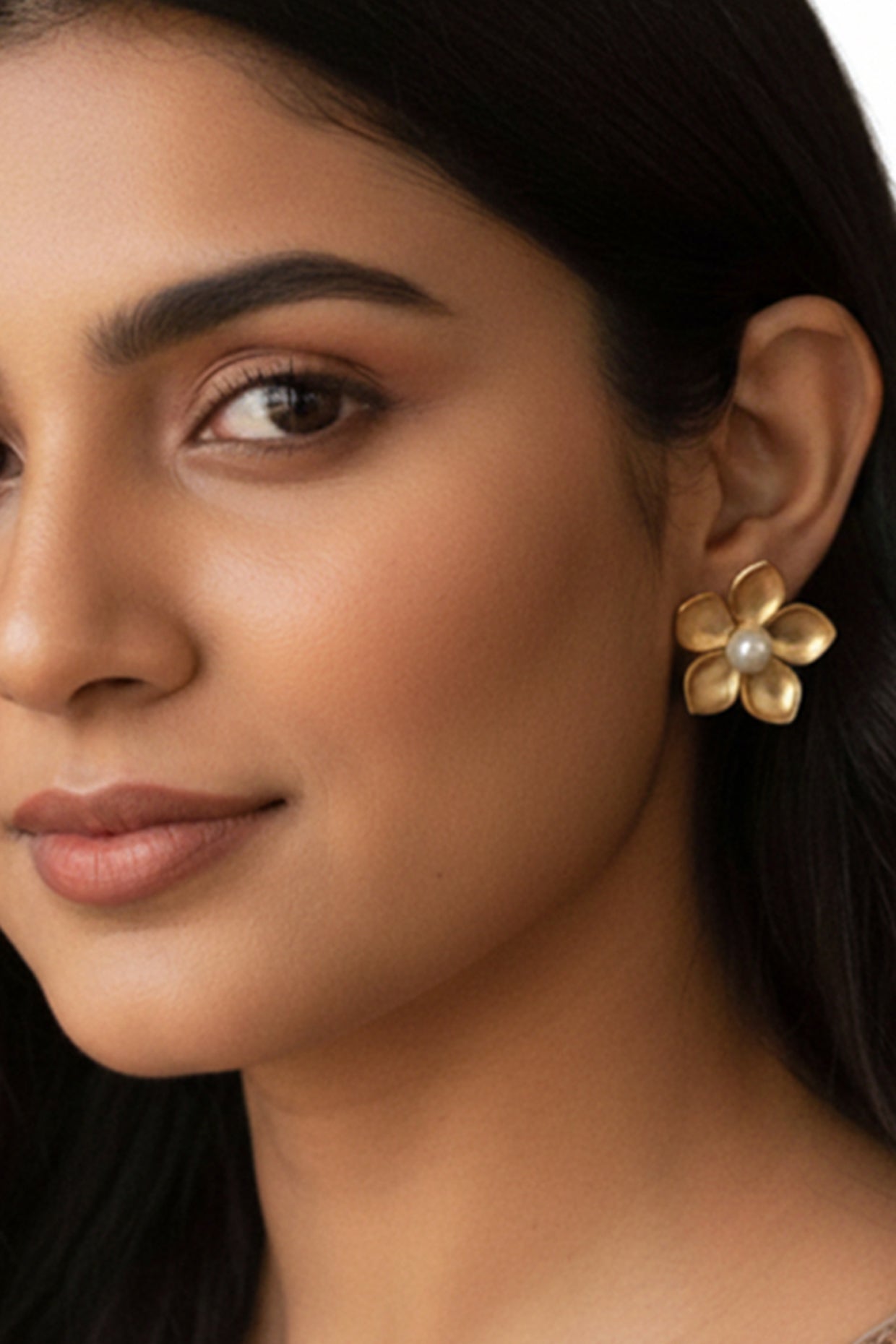 Gold Flower Earrings