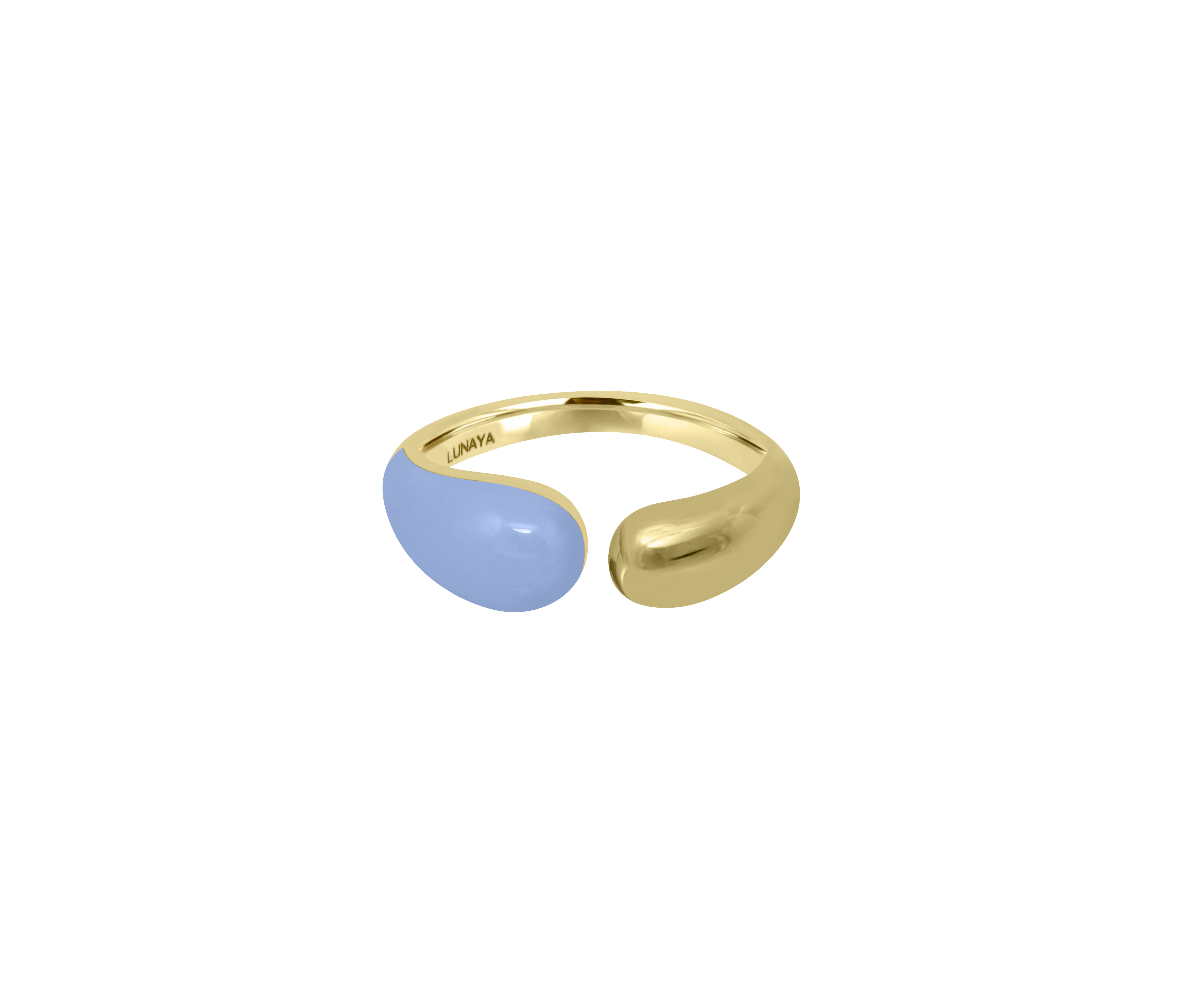 Gold & Powder Blue Glossed Ring