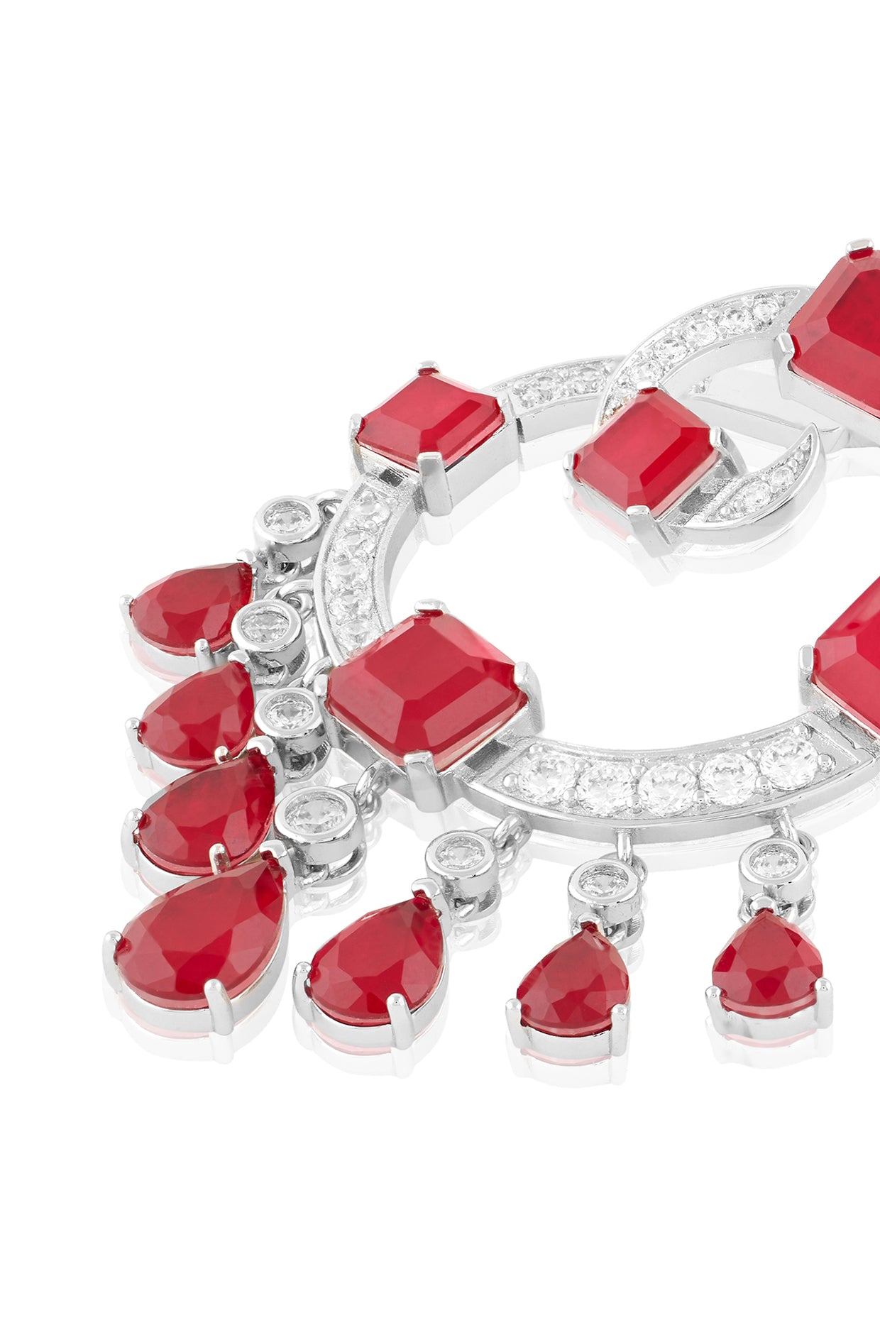 Ruby Moon Luxe Baalis In Rhodium Plating