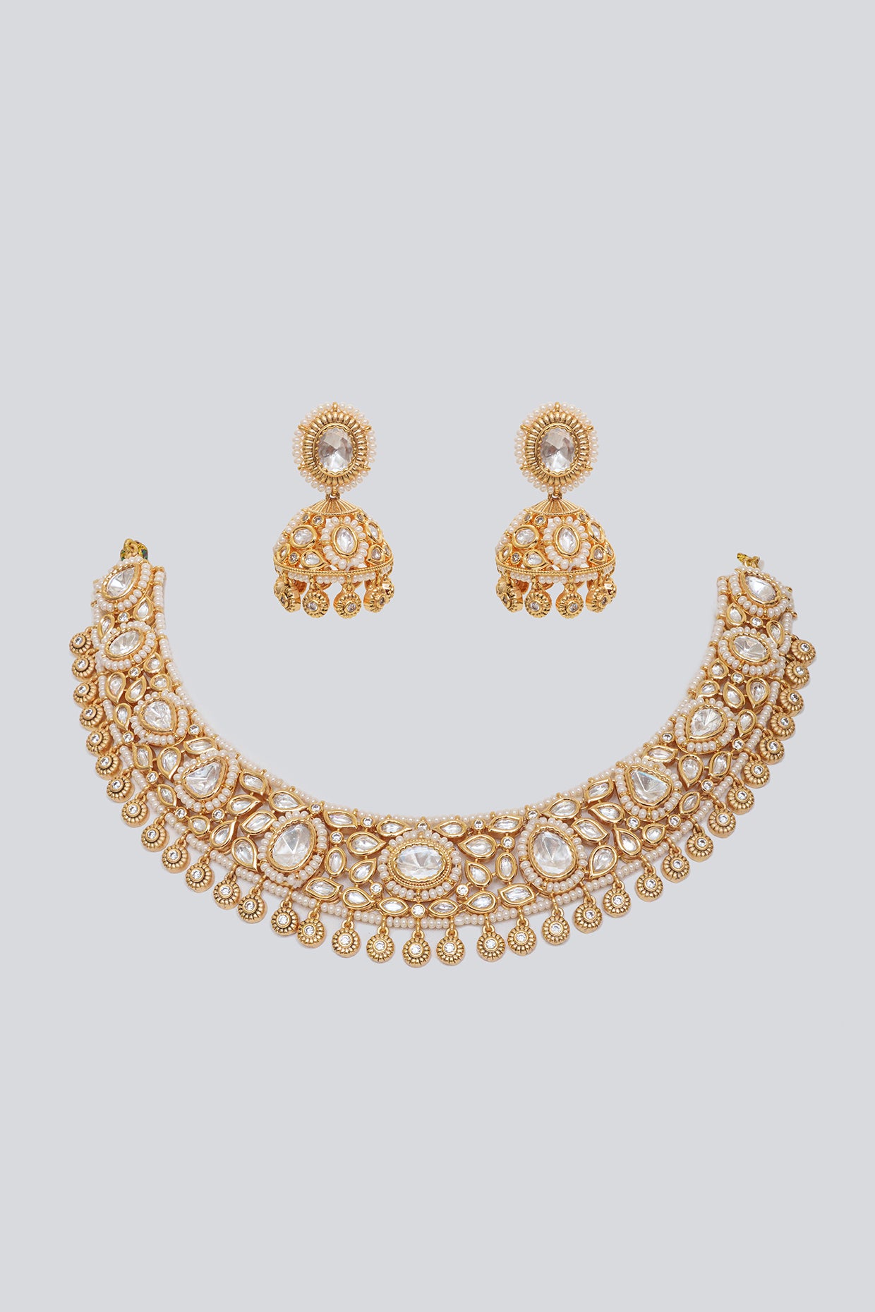Mira Gold Finish Kundan Necklace Set