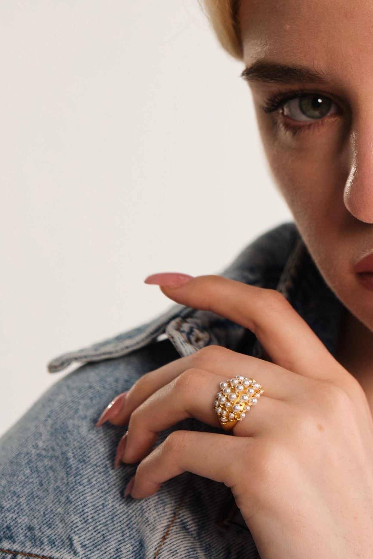 Mini Cluster Ring 22Kt Gold-Plated