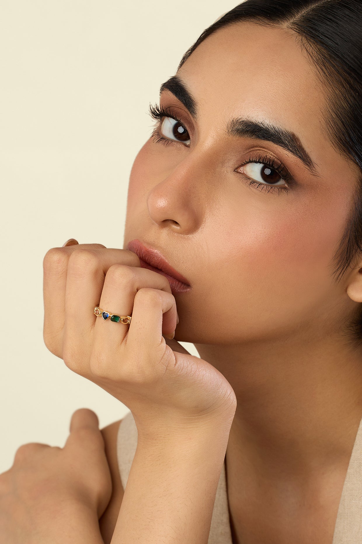 Karma Loop Infinity Ring In 18kt Gold Plated