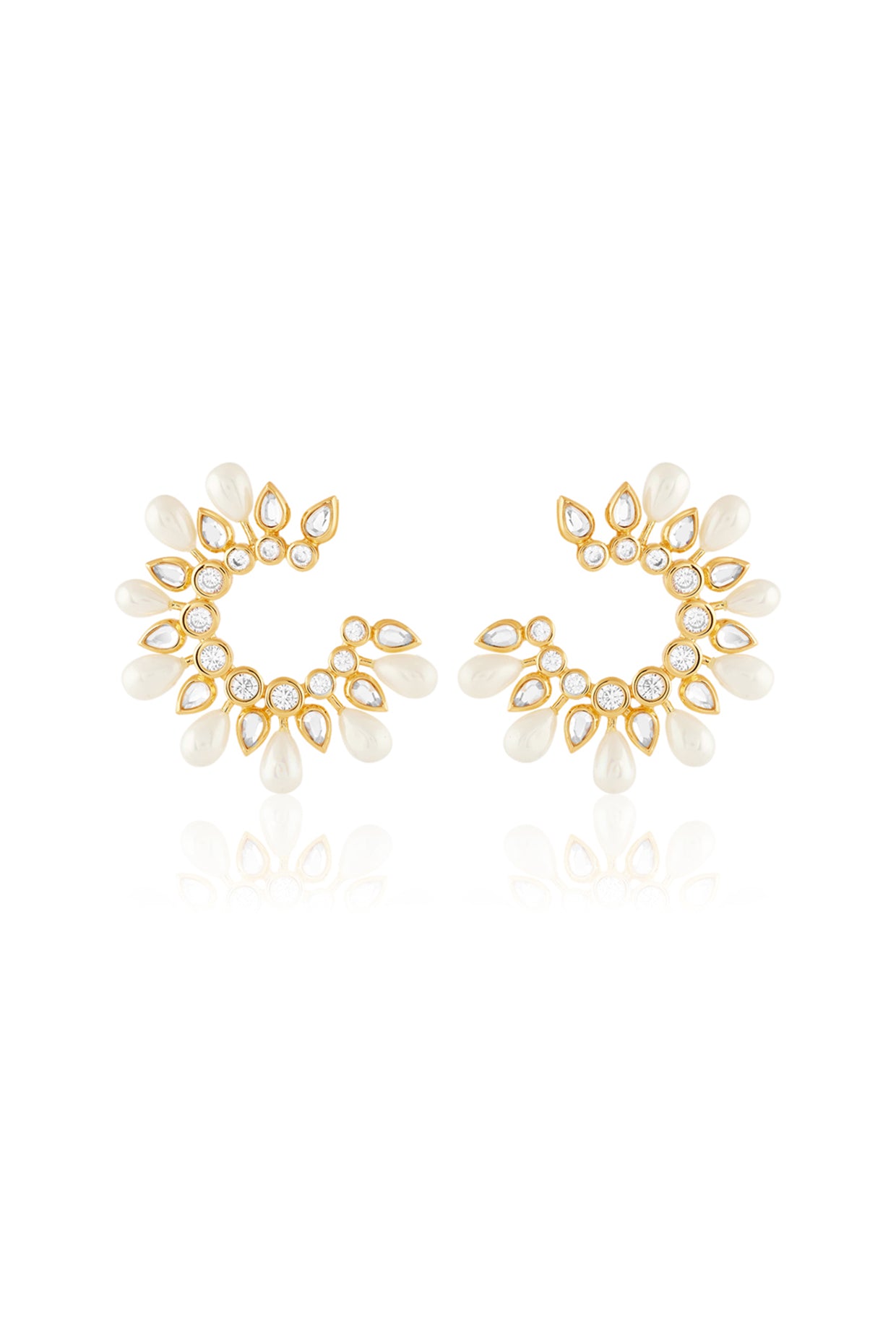 Paradise Dew Pearl Hoop Earrings 18Kt Gold Plated