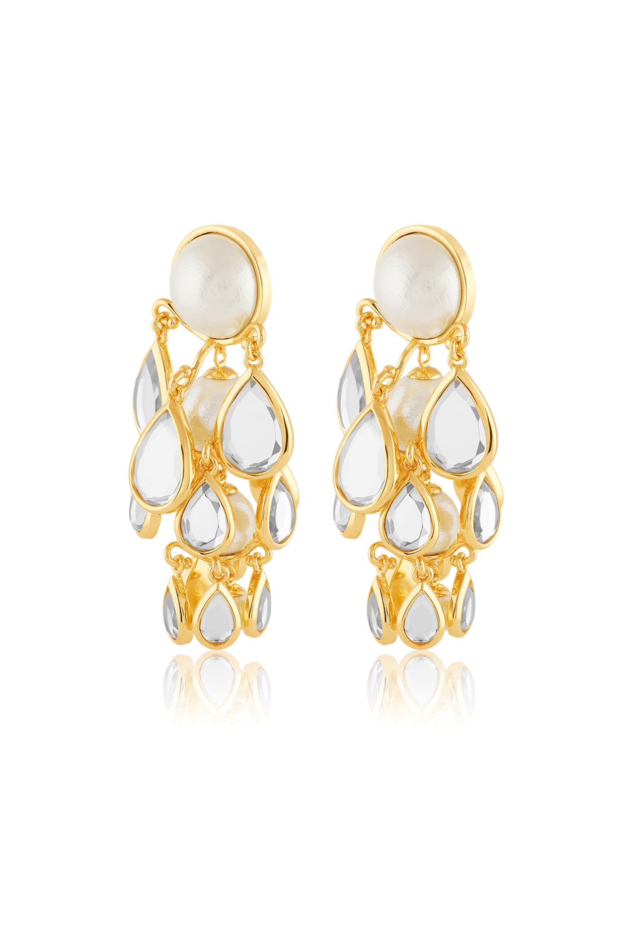 LimelightLayeredMirrorDropEarrings 18Kt Gold Plated