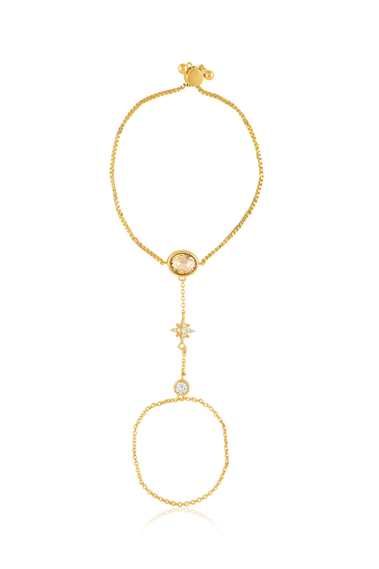 Amrita's Pocaris Hand Harness In 18Kt Gold Plated