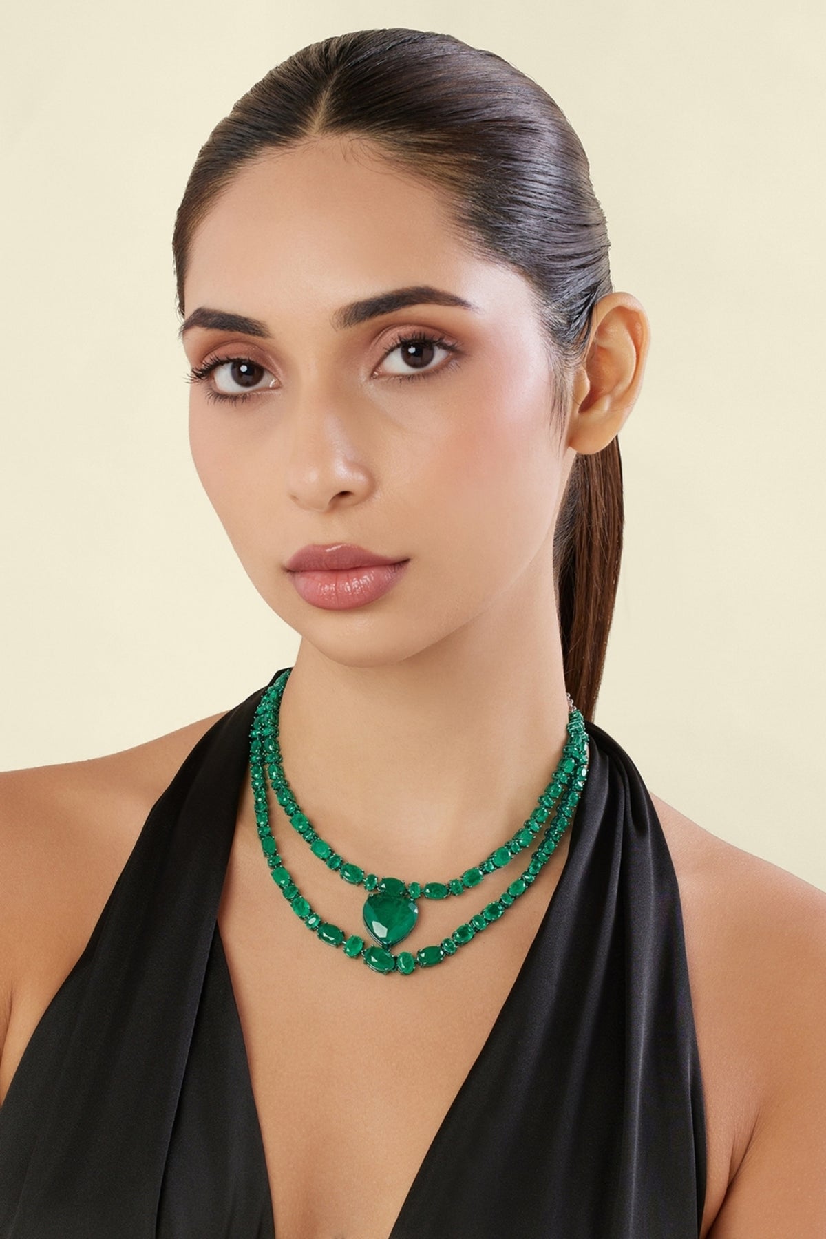 Relique Emerald Botox Layered Necklace
