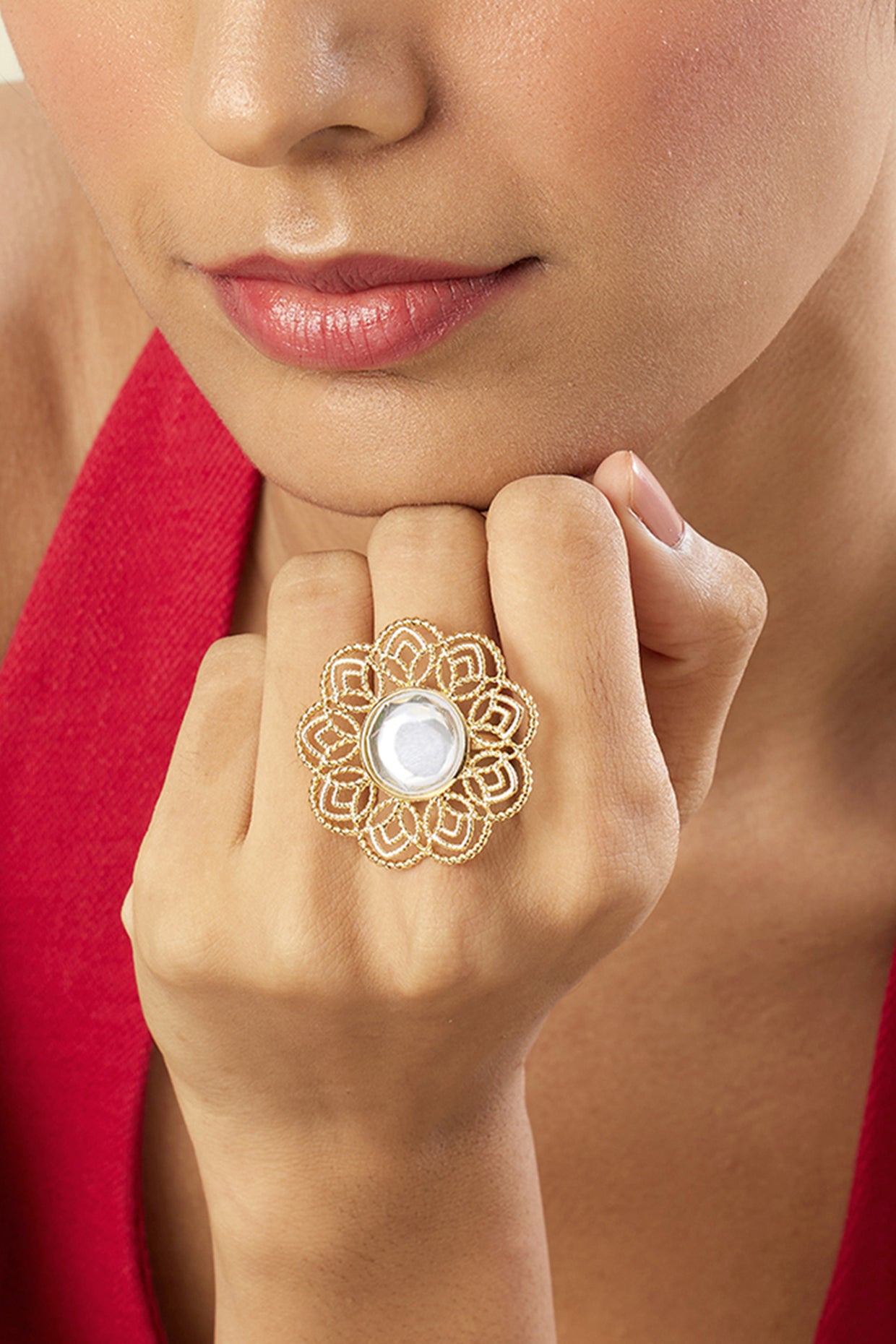 Mosteiro Statement Ring In 18Kt Gold Plated