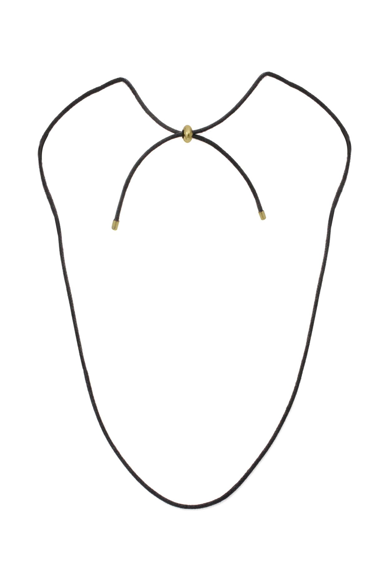 18Kt Gold Plated Leather Cord Adjutable Necklace