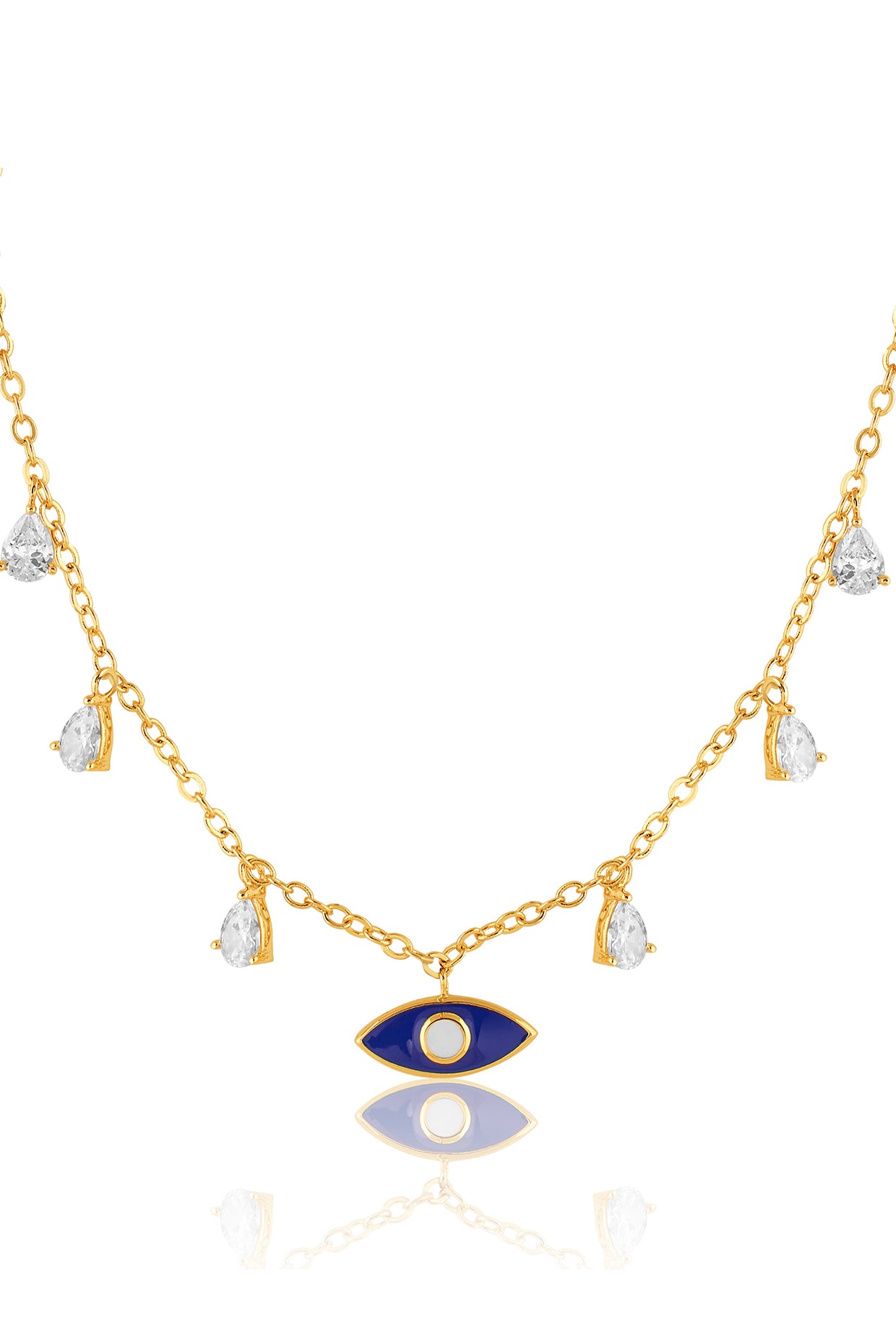 Evil Eye Energy Necklace In 18kt Gold Plated