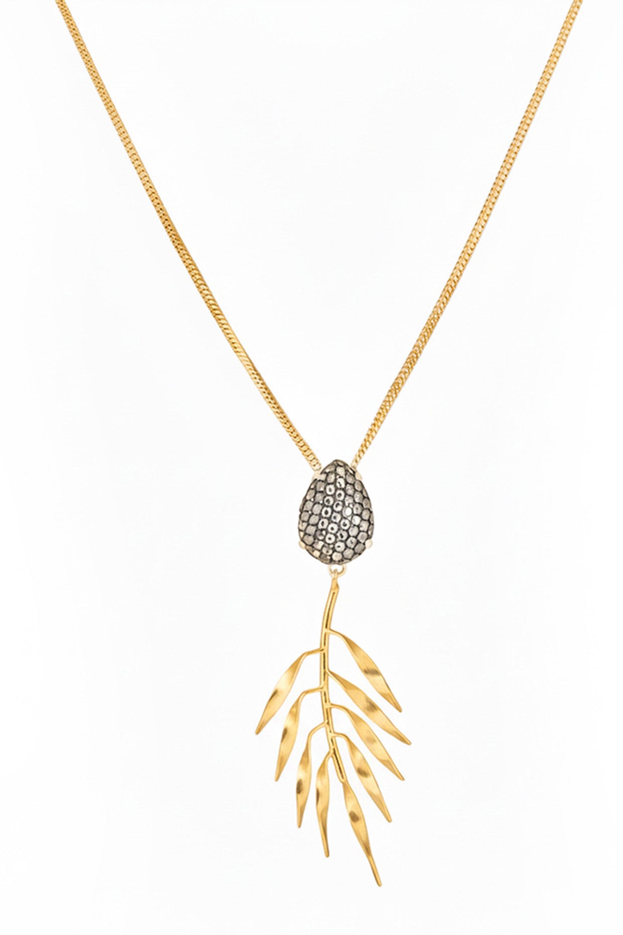 Fields of Gold Long Statement Necklace