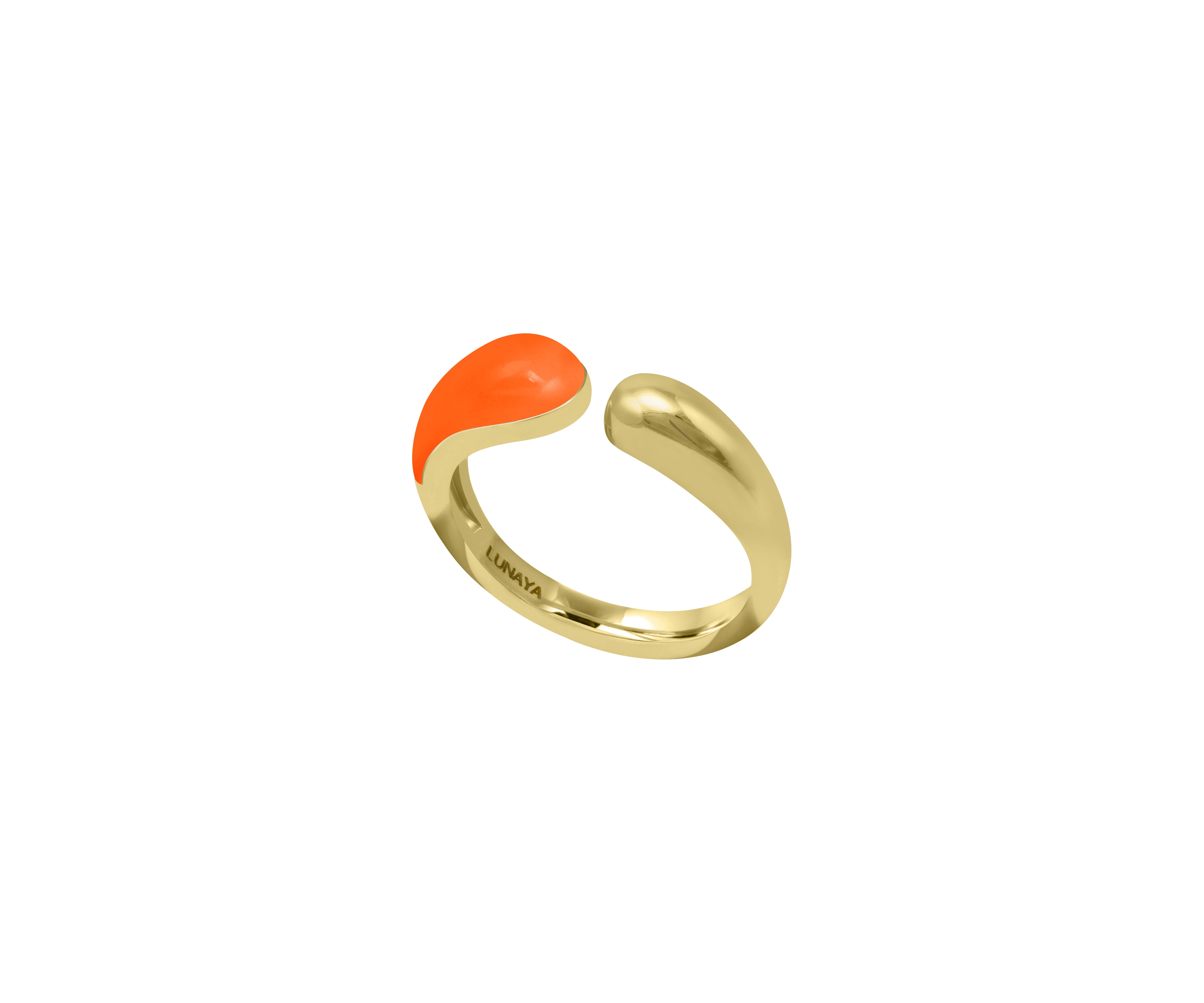 Gold & Orange Glossed Ring