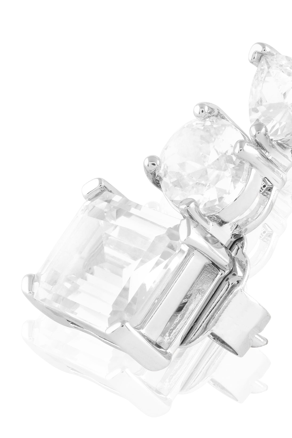 Symmetra Diamante Studs In Rhodium Plated