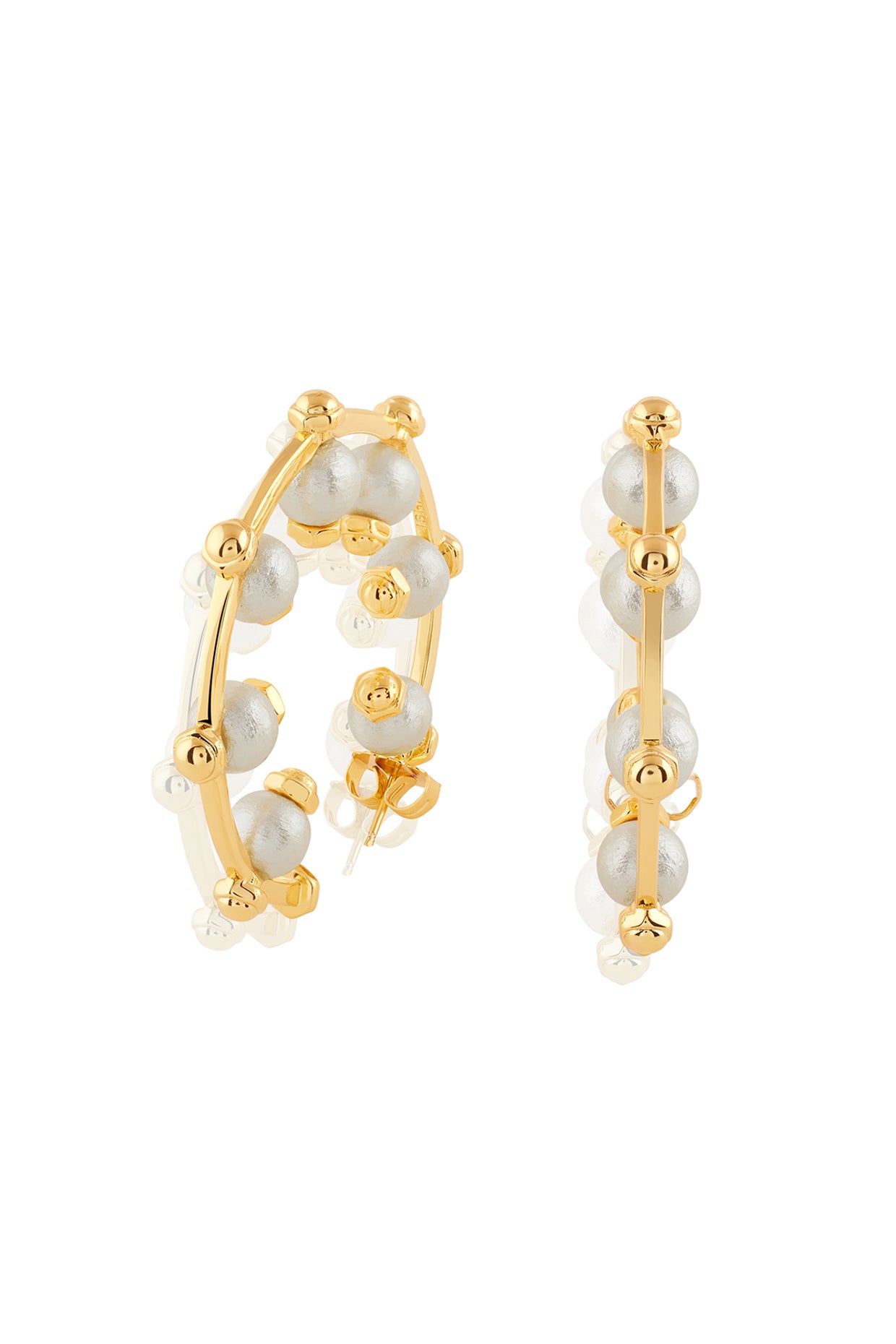 Inside Pearl Hoops 18Kt Gold Plated