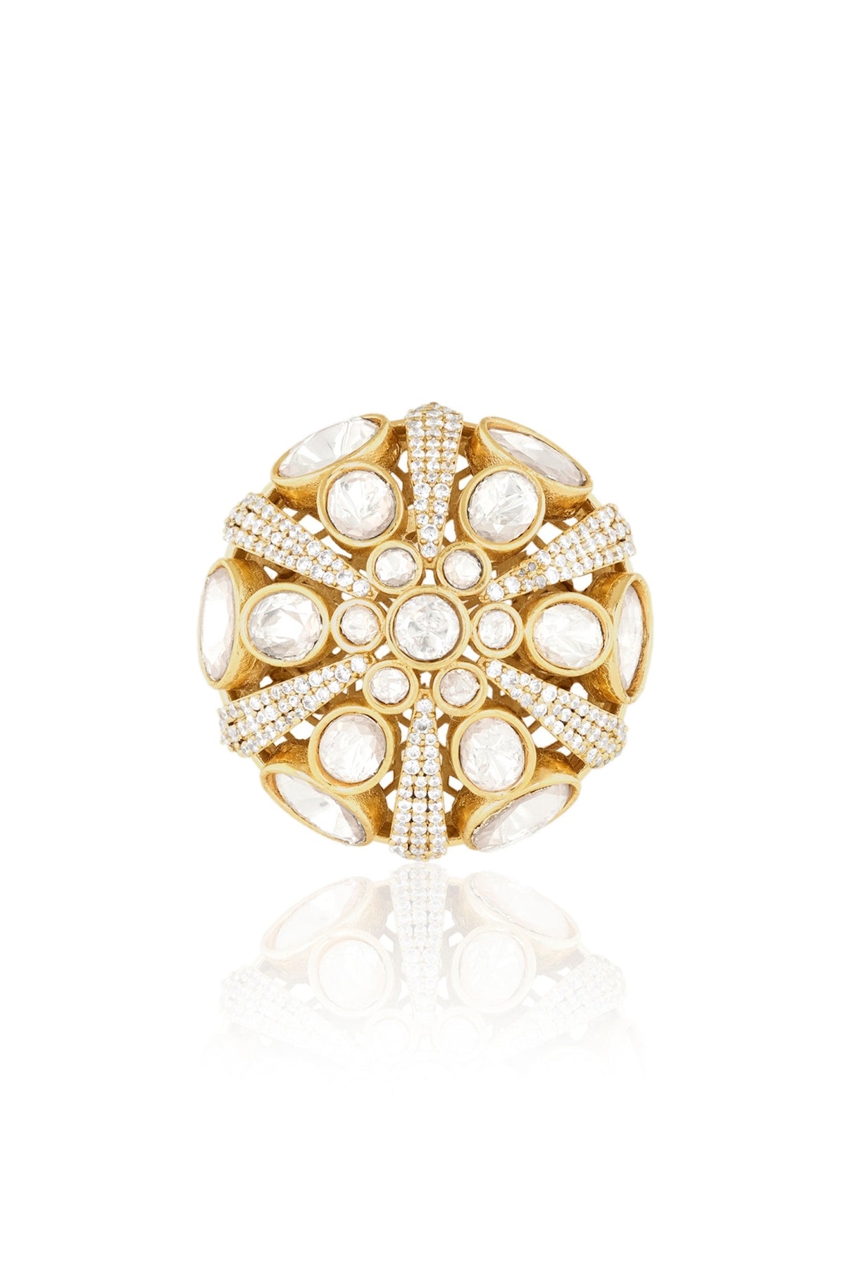Polki Maharani Crest Statement Ring