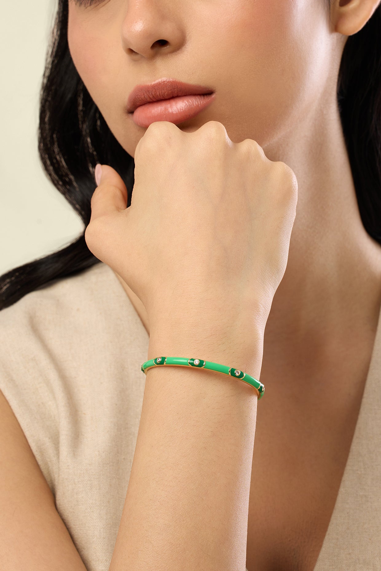 Verdant Vision Cuff In 18kt Gold Plated