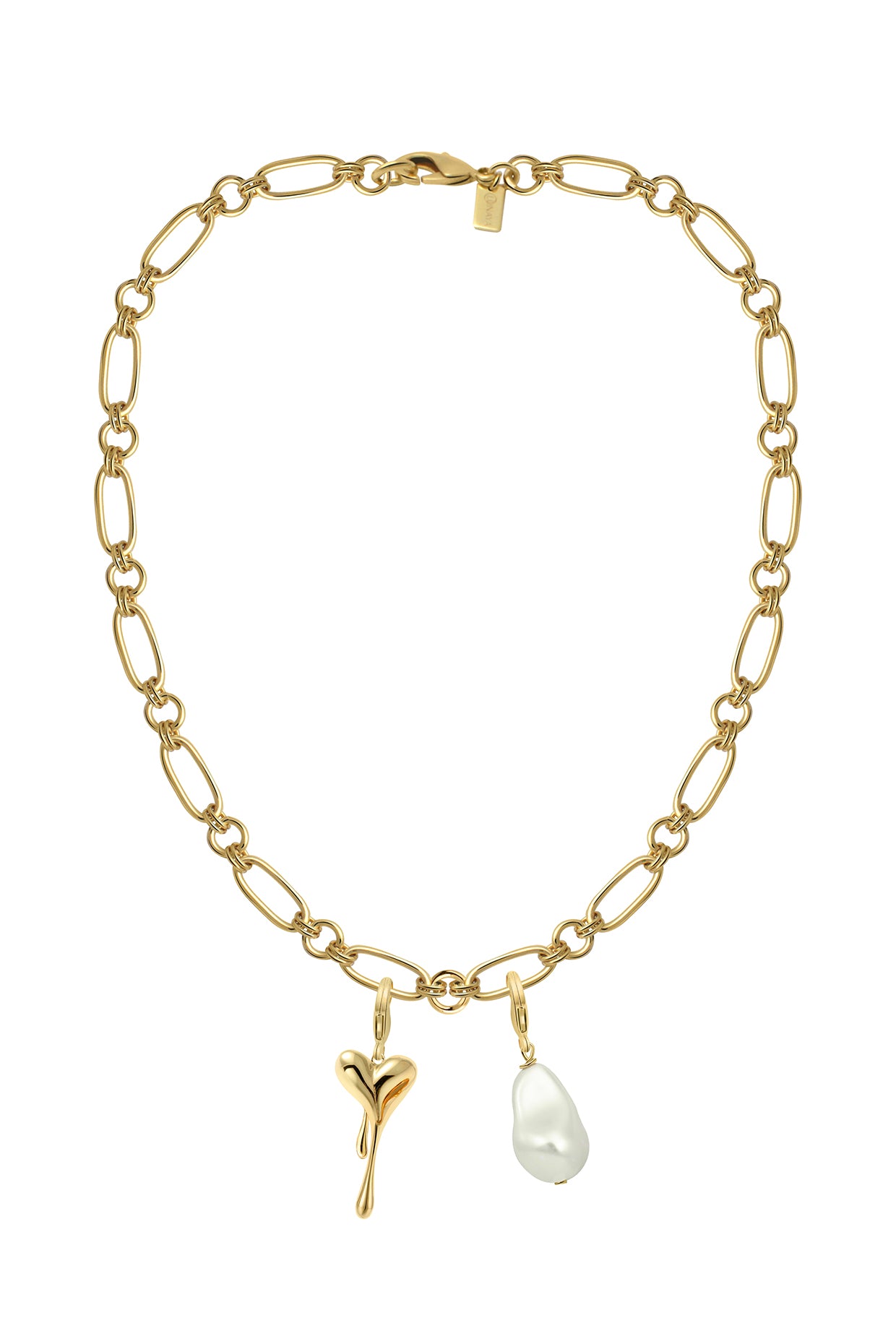 18Kt Gold Plated Melting Pearl Charm Necklace