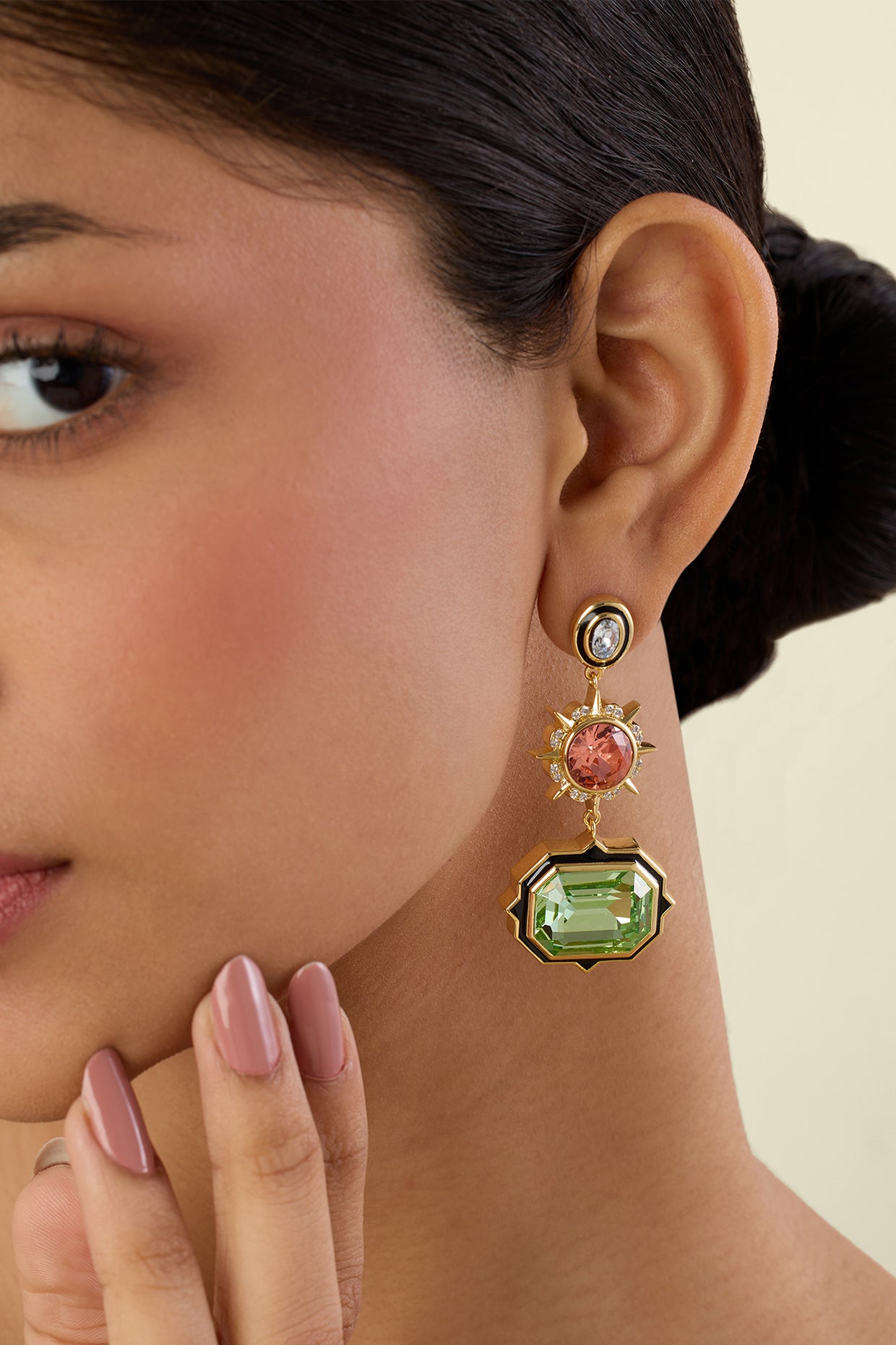 Calyra Statement Danglers 18kt Gold Plated