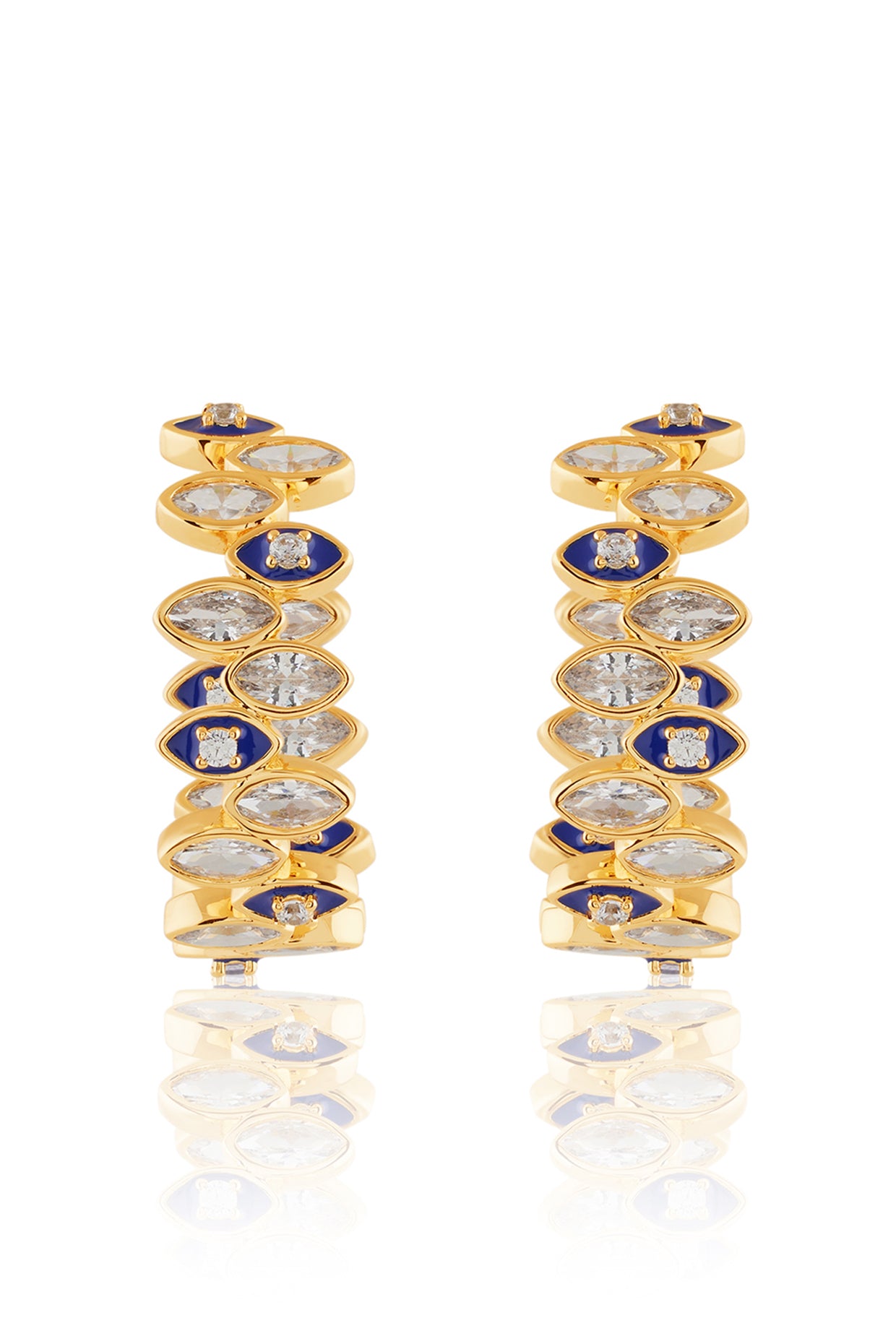 Celestia Eye Hoops In 18kt Gold Plated