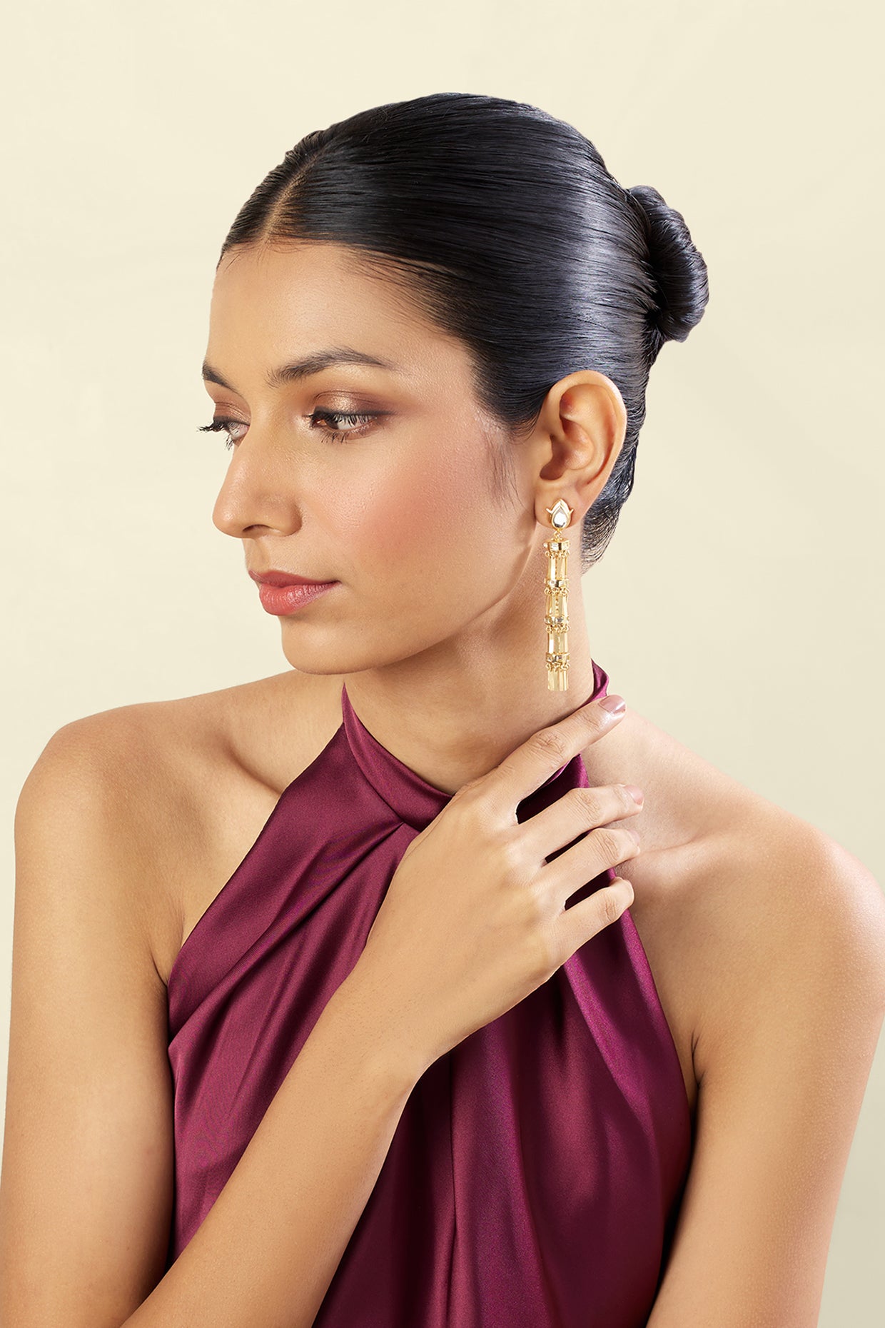 Ceu Statement Danglers In 18Kt Gold Plated