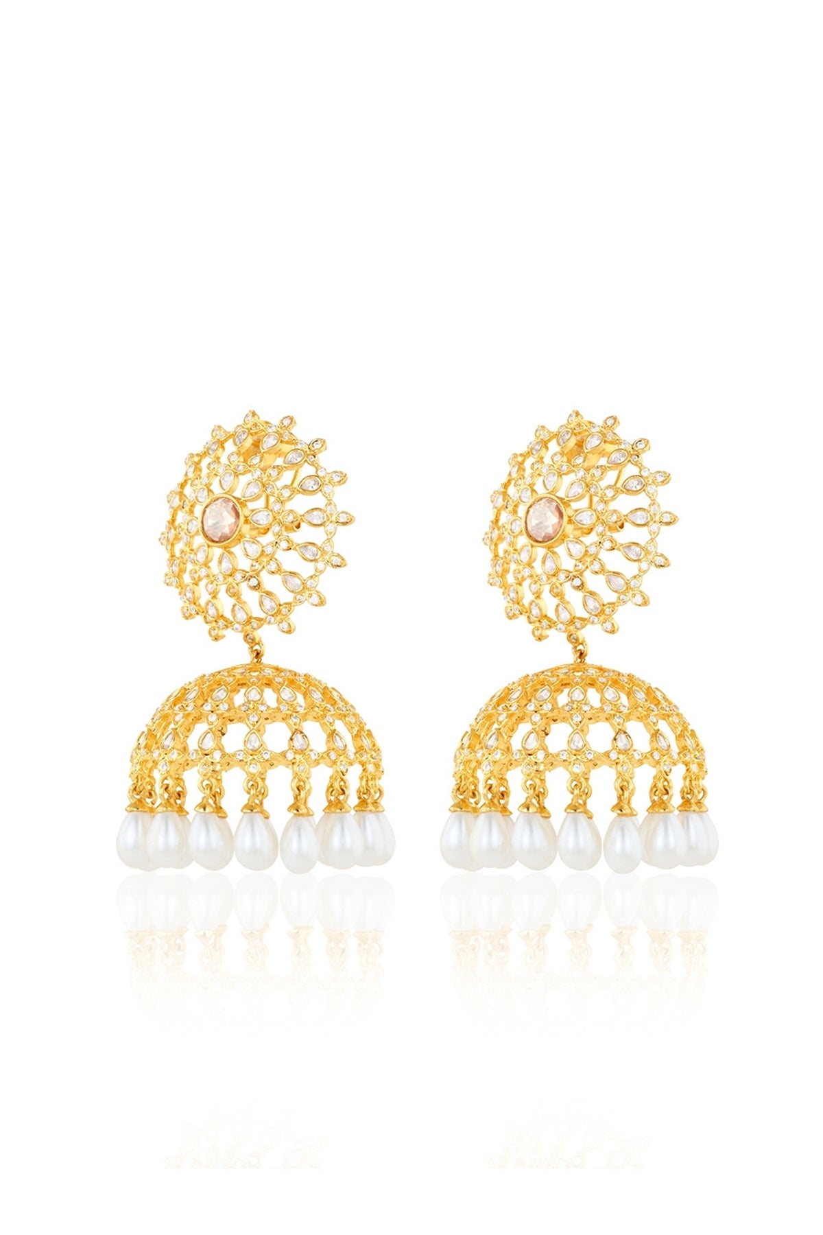 Polki Coronelle Pearl Statement Earrings