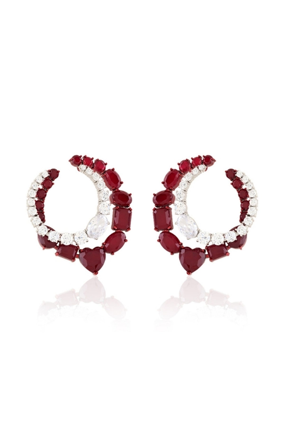 Elevé Ruby Botox Front Back Earrings