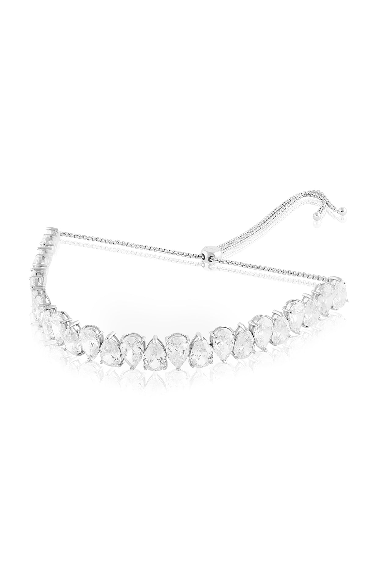 Elysian Choker Necklace In Rhodium Plating