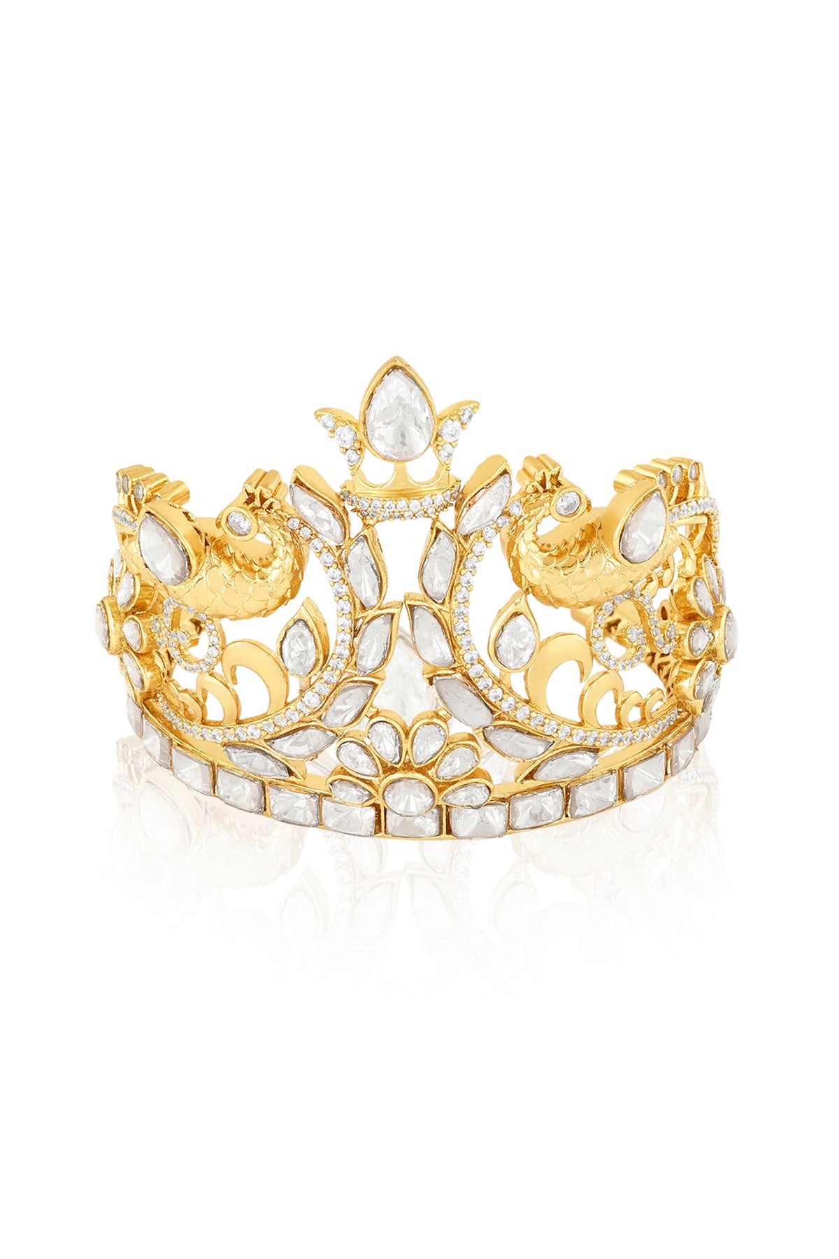 Polki Peacock Crown Cuff
