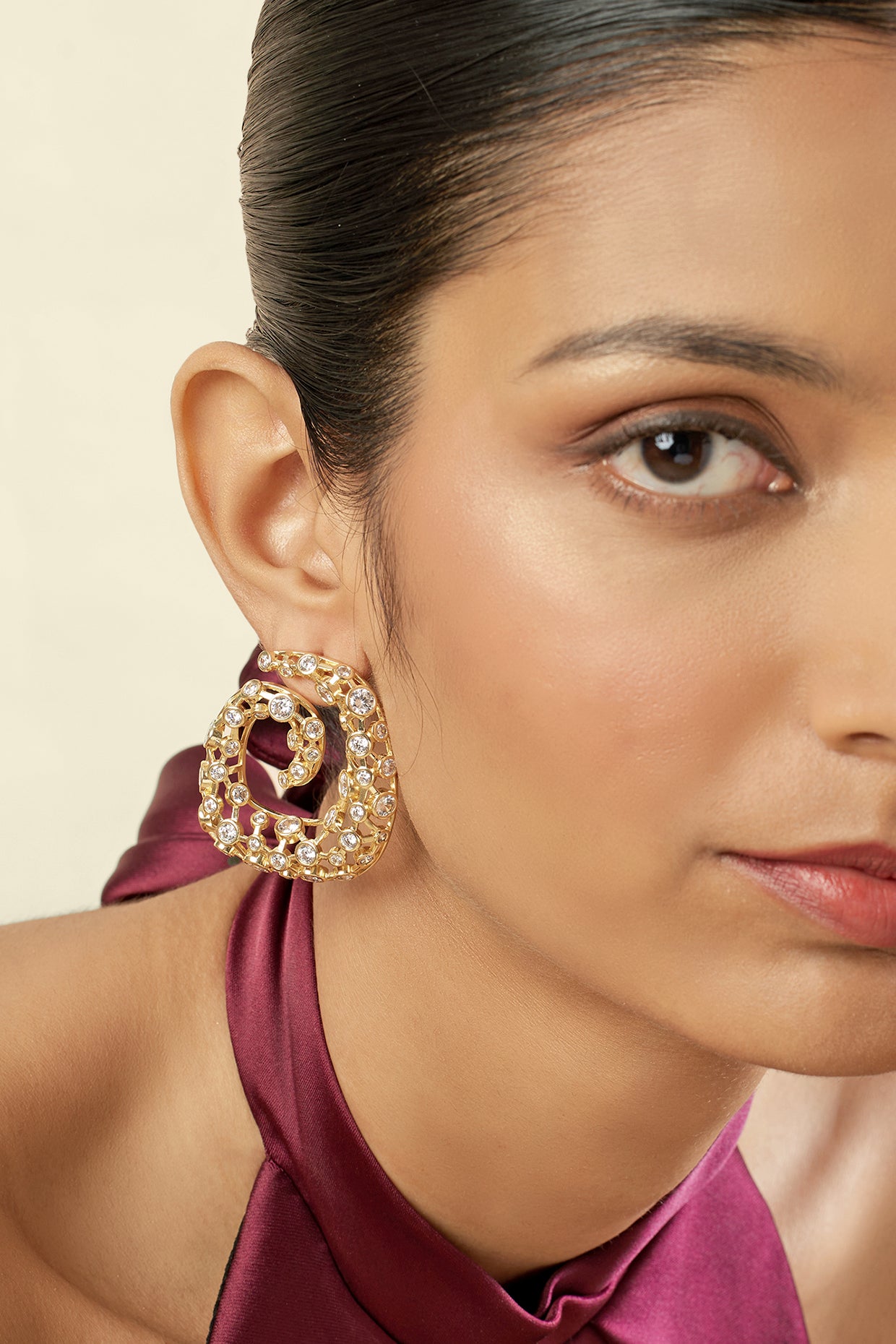 Barroco Statement Studs In 18Kt Gold Plated