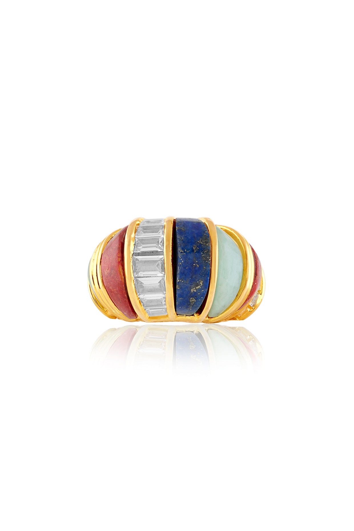 Moonveil Bombe Ring 18kt Gold Plated