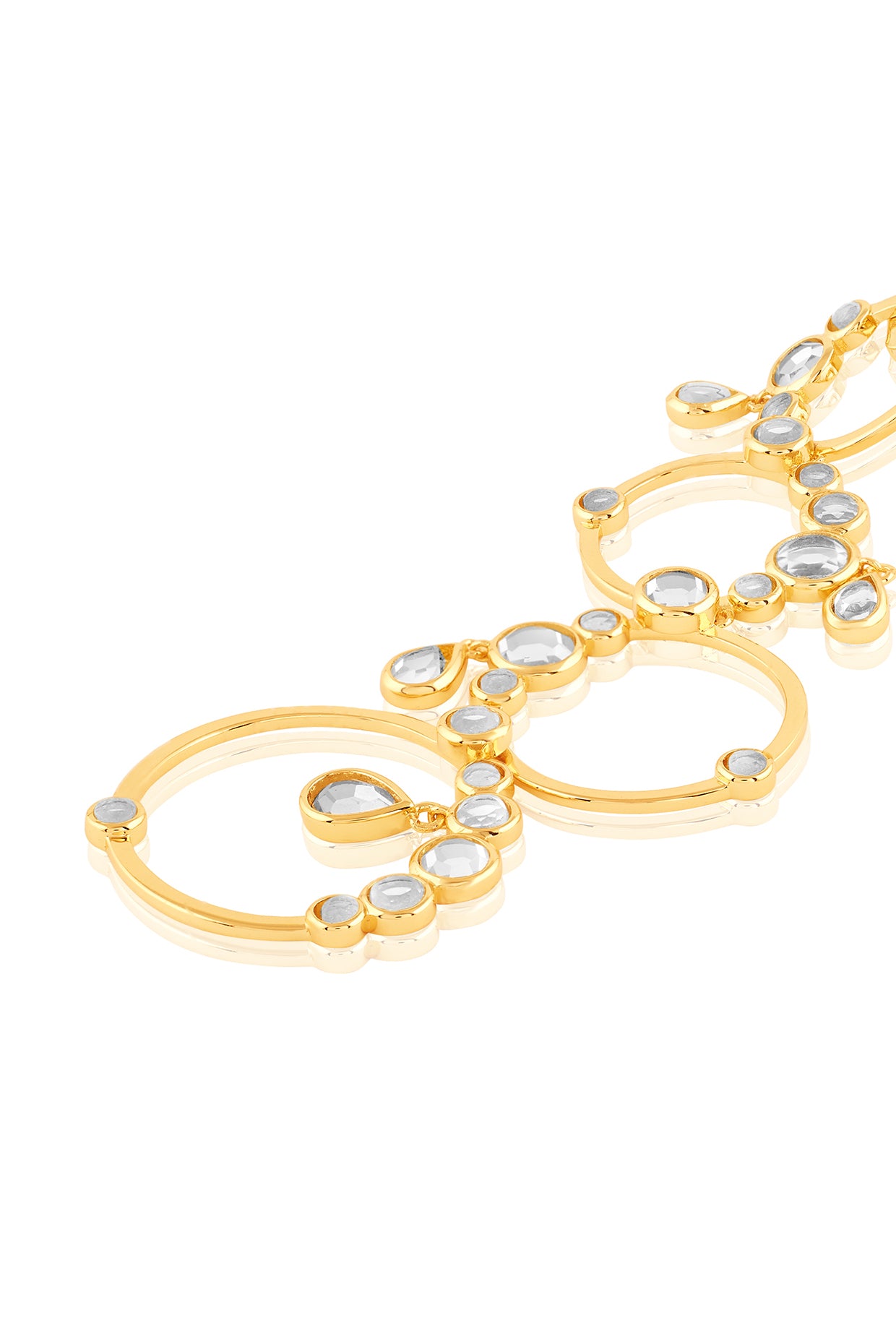 Decadence Decoded Long Circle Earrings 18Kt Gold Plated