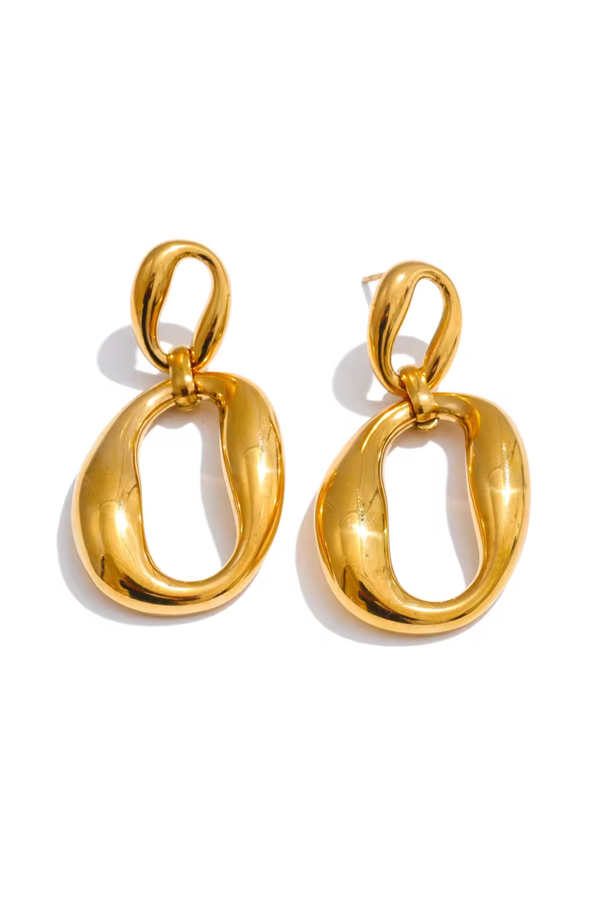 18Kt Gold Plated Melted Loop Earrings