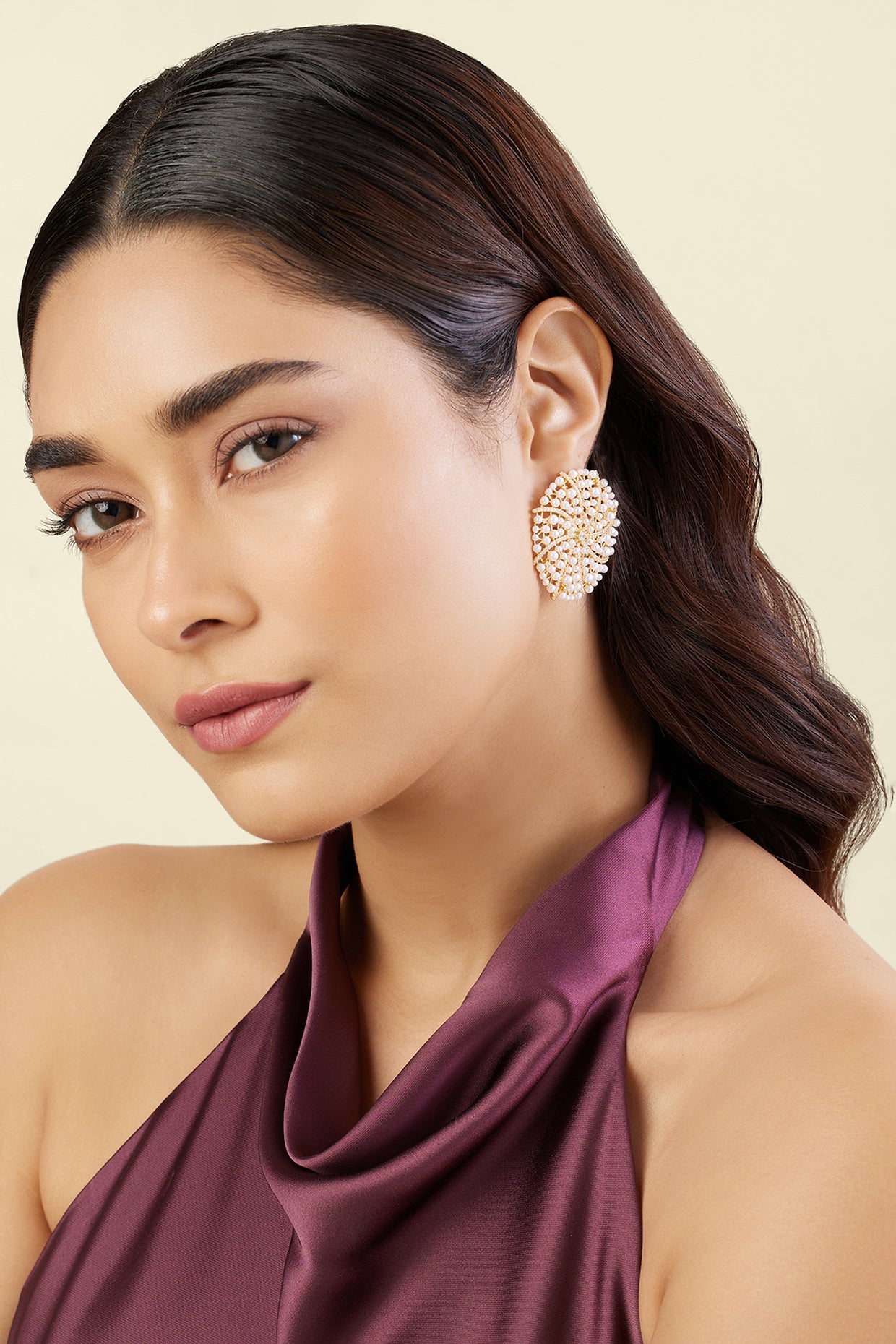 Galaxis Stud Earrings In 18Kt Gold Plated