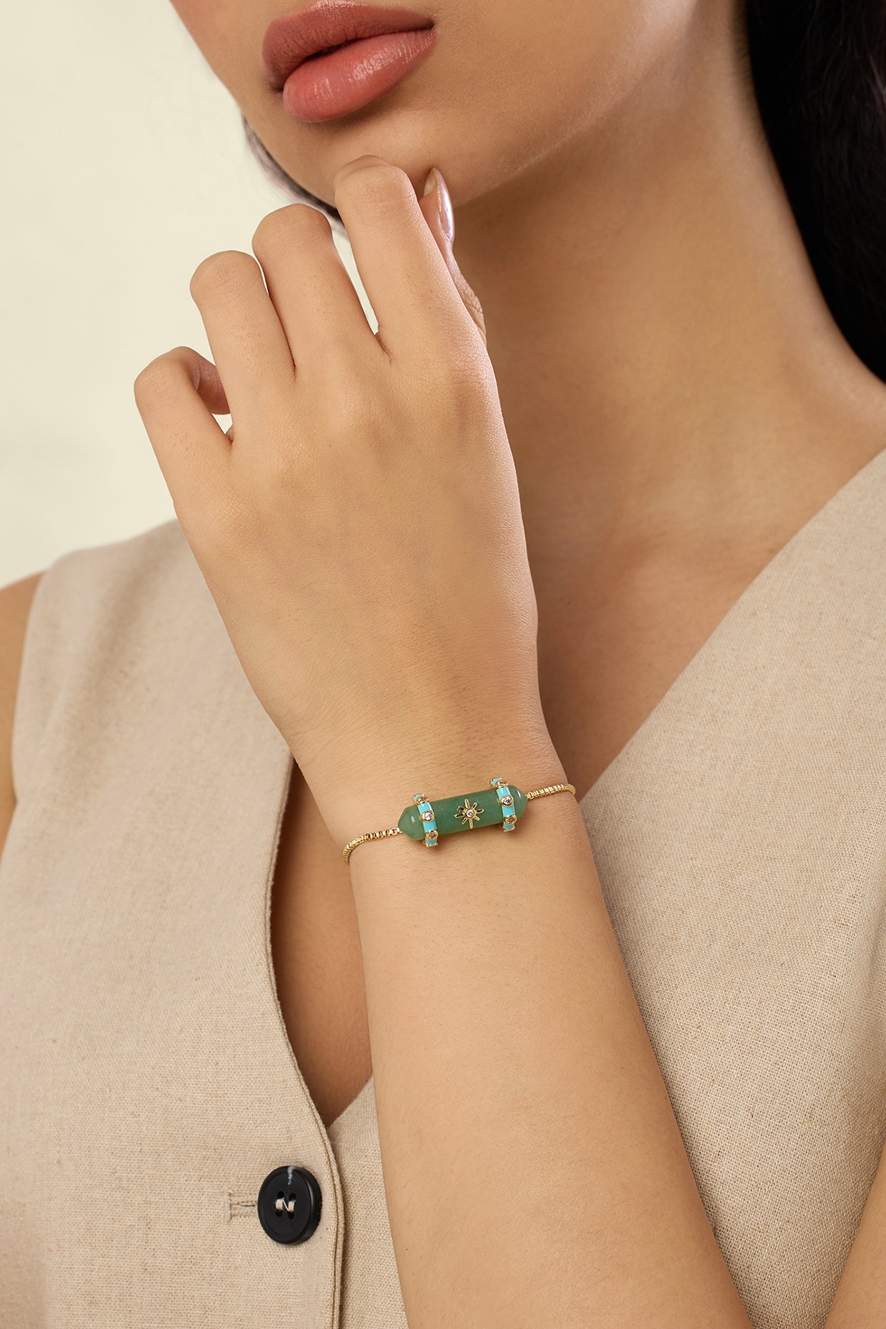 Verdant Flow Bracelet In 18kt Gold Plated