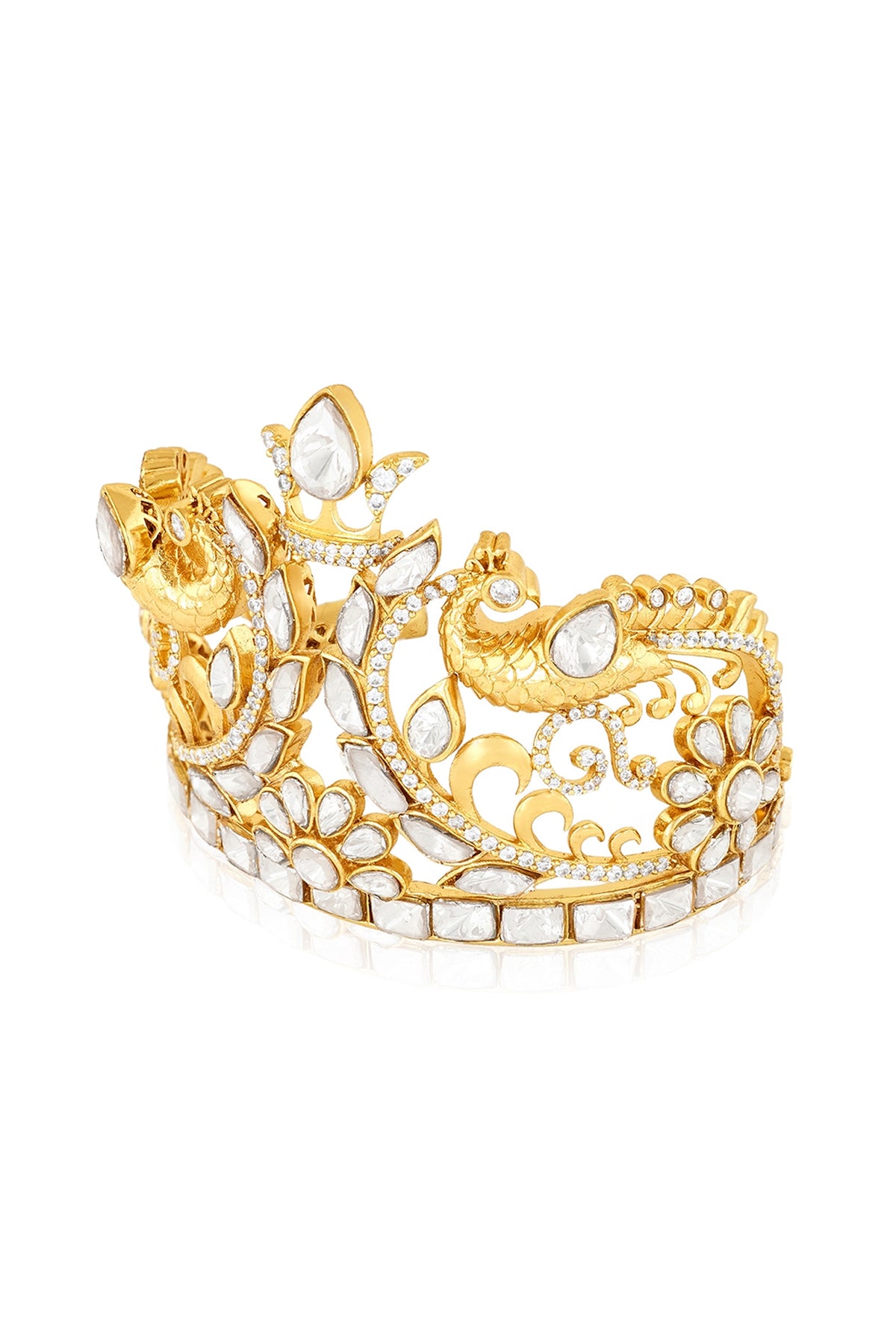 Polki Peacock Crown Cuff