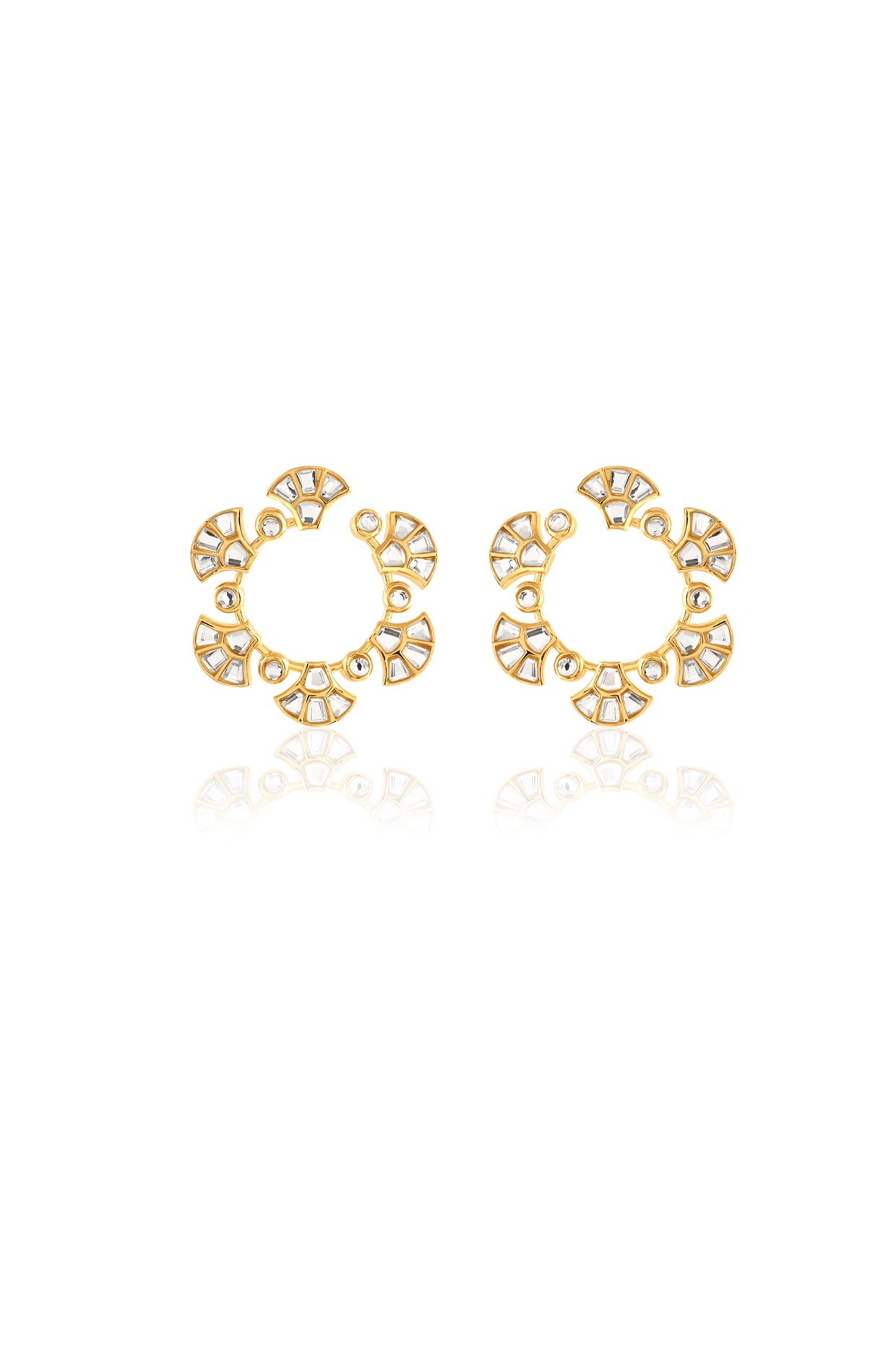 Capela Front Back Earrings In 18Kt Gold Plated