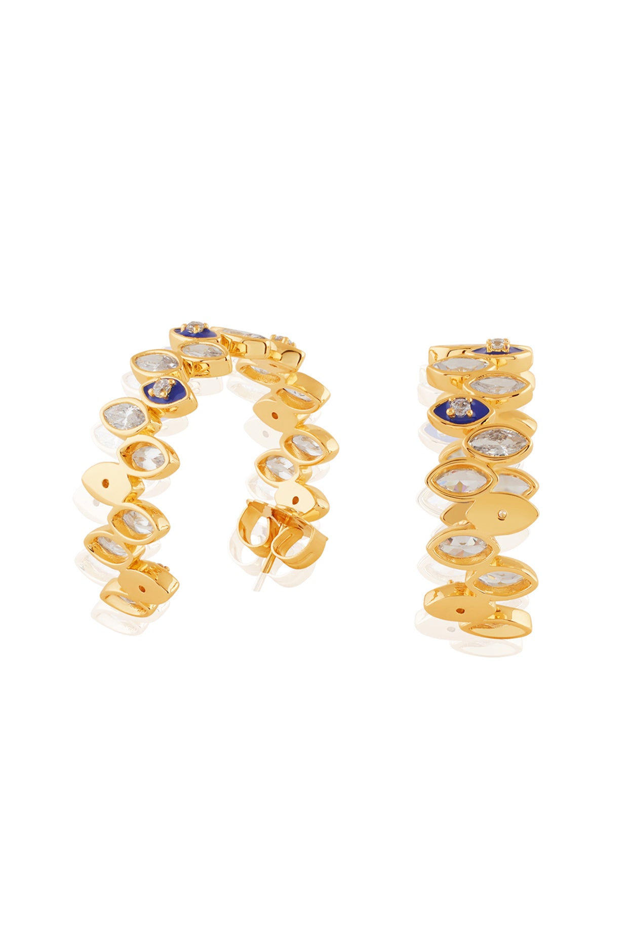 Celestia Eye Hoops In 18kt Gold Plated