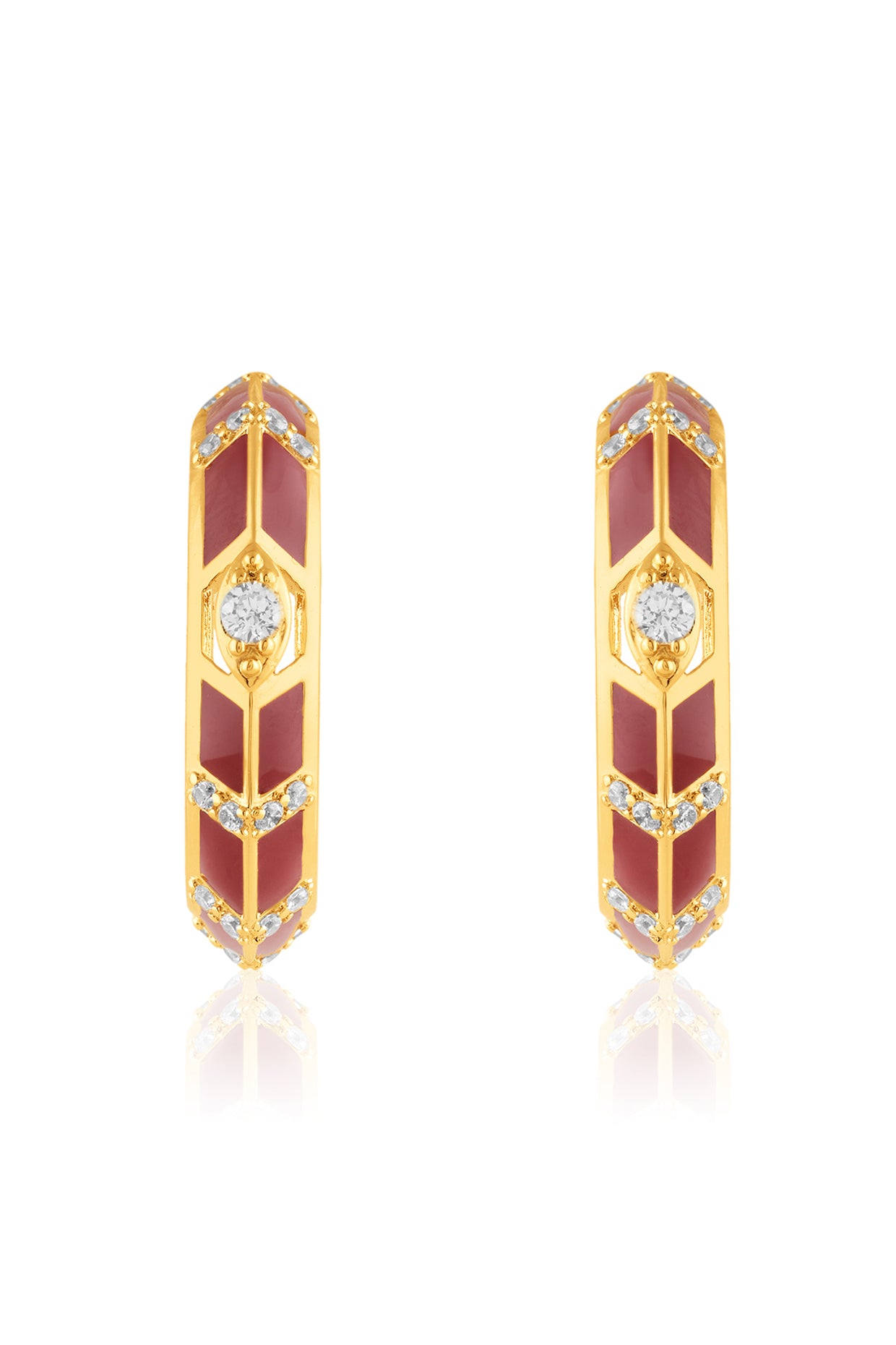 Auralis Fiery Hoops In 18Kt Gold Plated