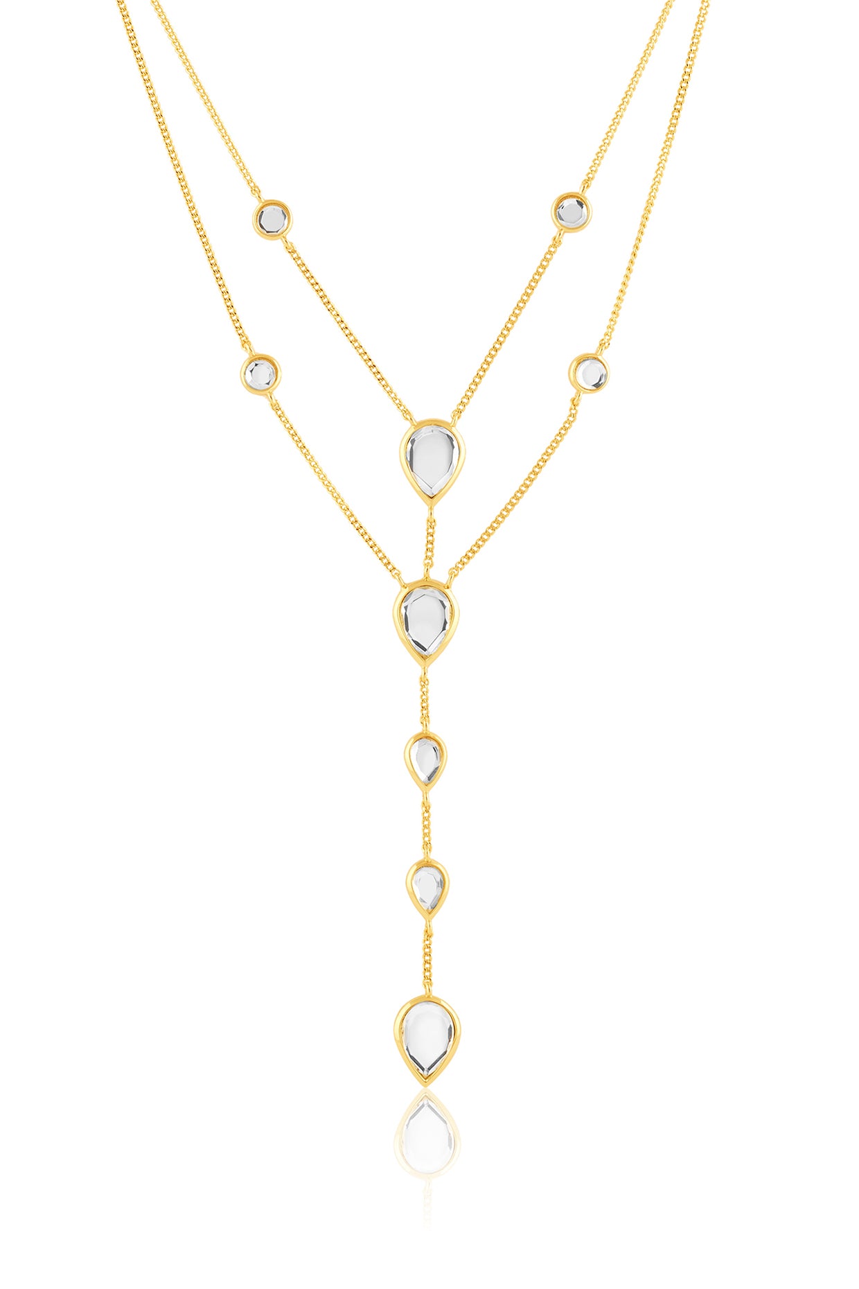 Limelight Pearl Pendant Long Necklace 18Kt Gold Plated