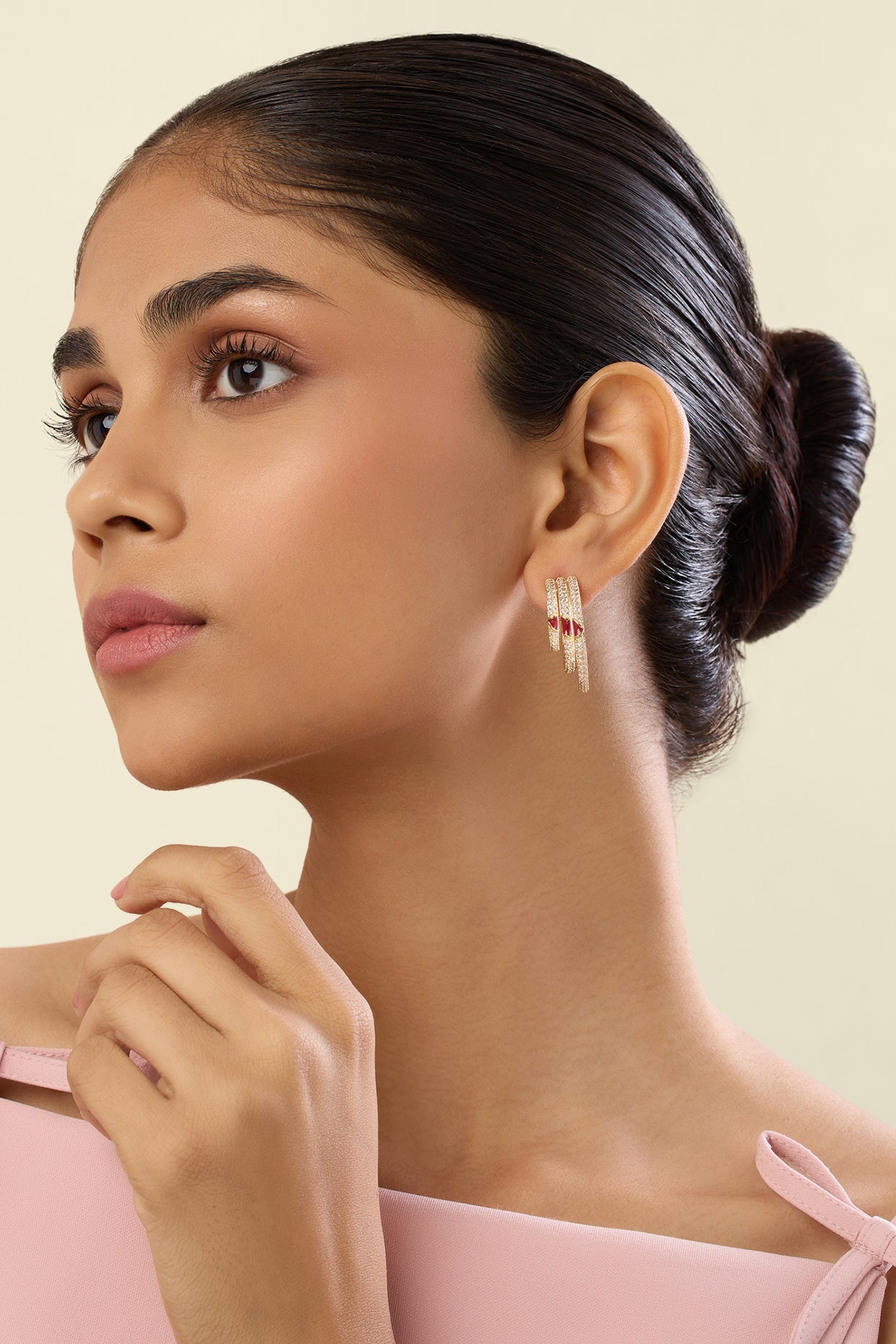 Eclipta Triple Hoops In 18Kt Gold Plated