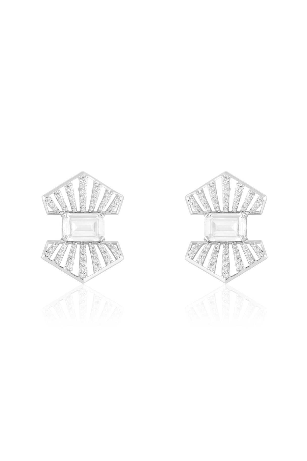 Jazzline Deco Studs In Rhodium Plated