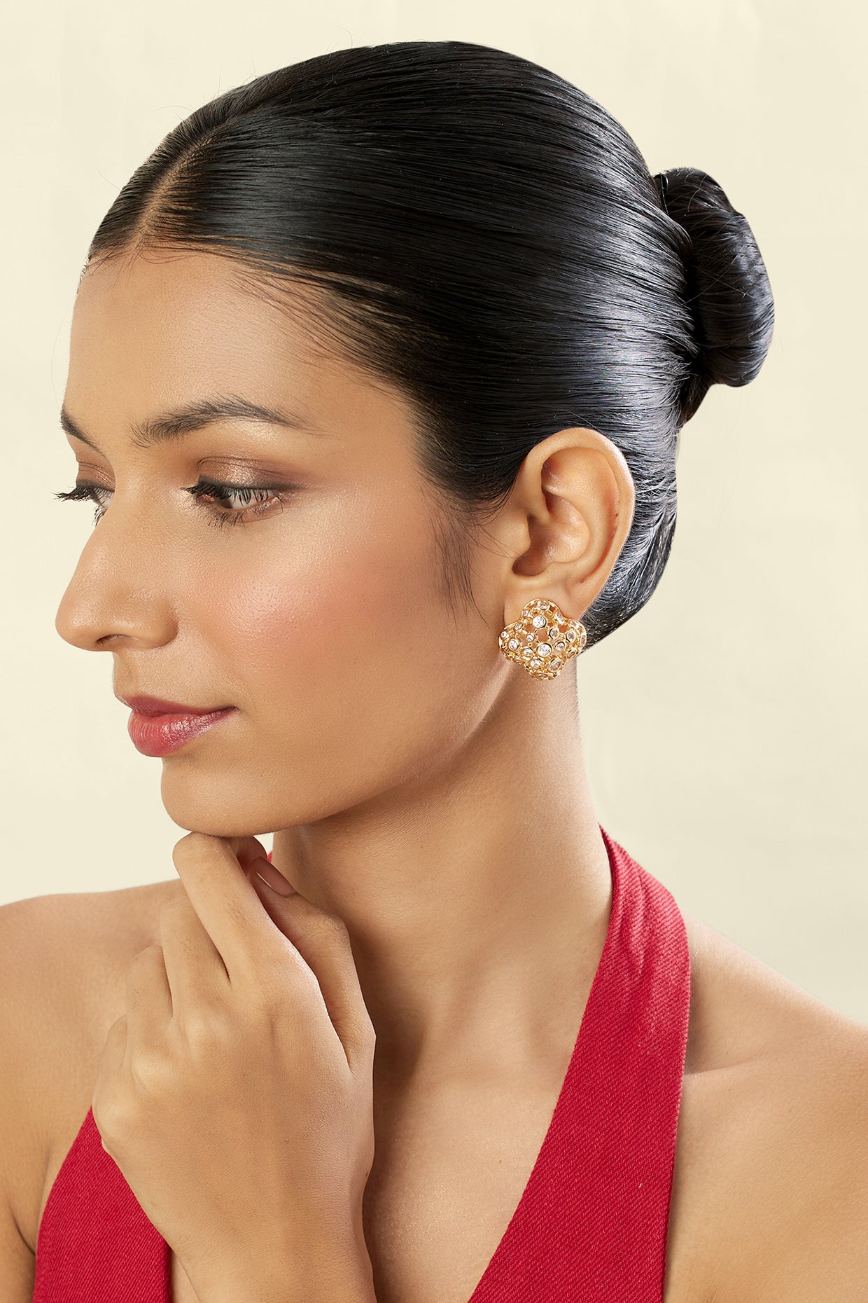 Fino Statement Studs In 18Kt Gold Plated