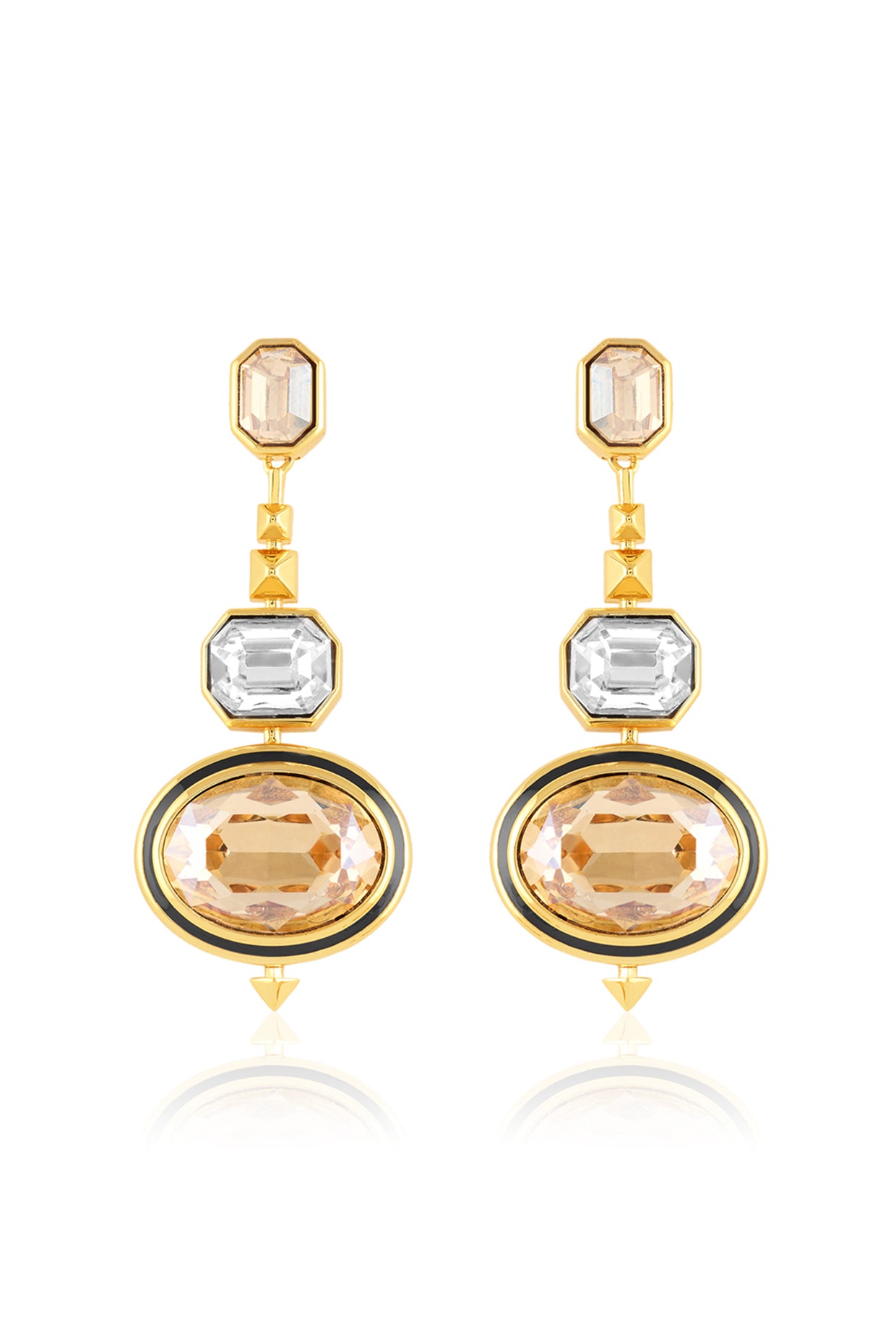 Lunara Statement Danglers 18kt Gold Plated