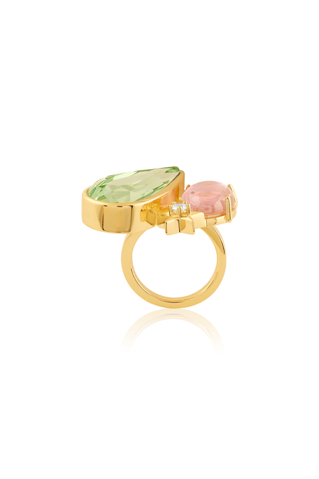 Supernova Statement Ring In 18Kt Gold Plated