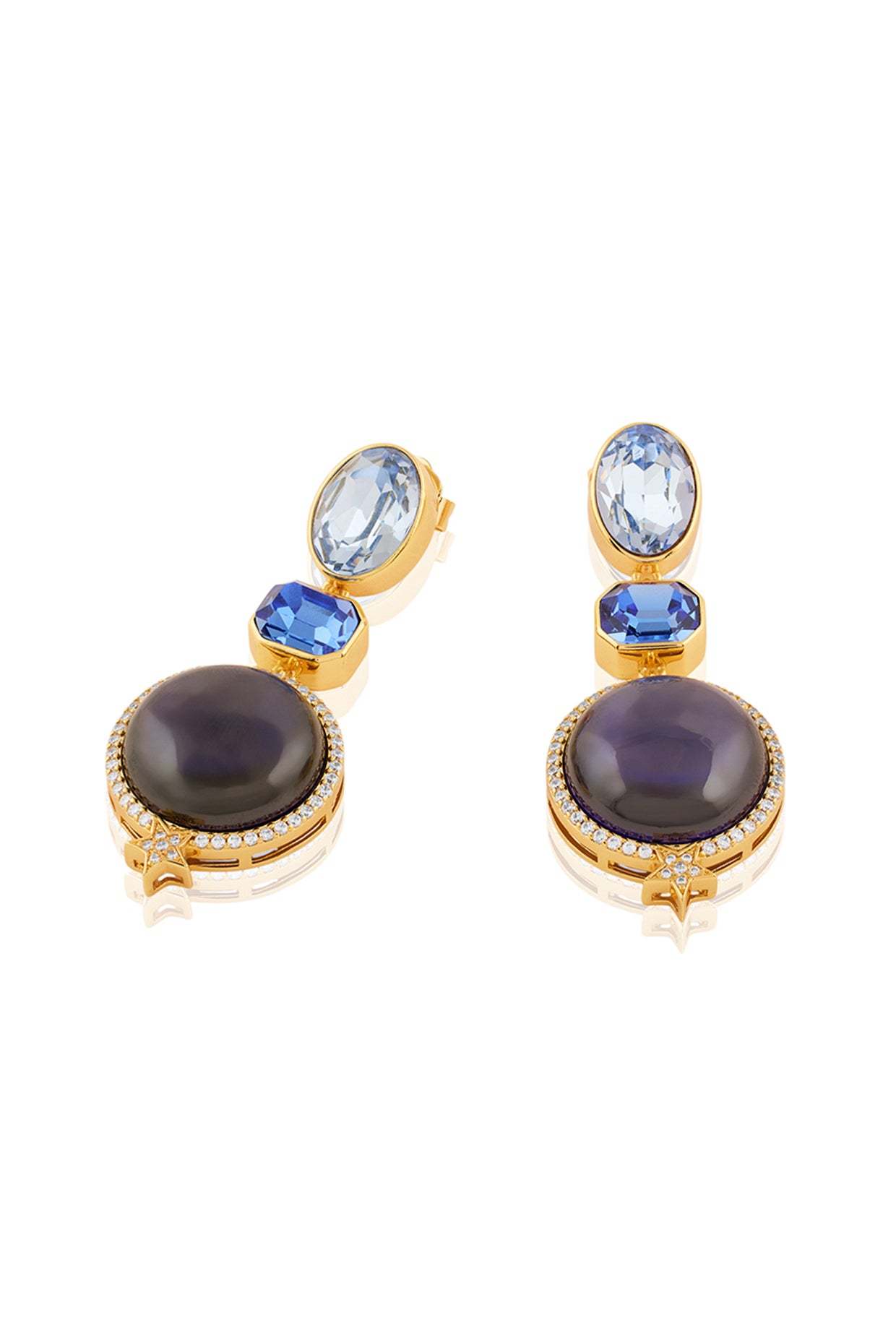 Kosher Statement Danglers In 18Kt Gold Plated