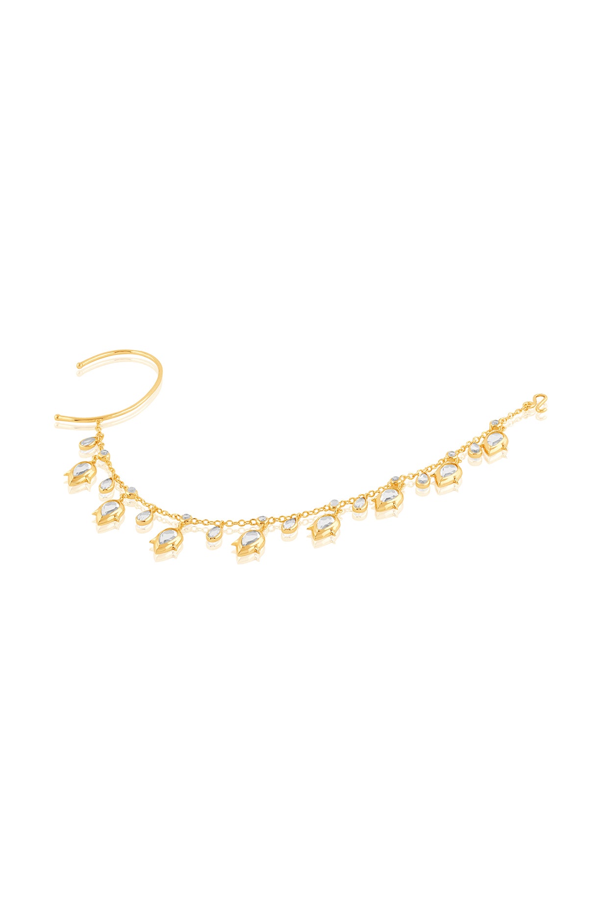 Altar Mirror Ear Chain In 18Kt Gold Plated